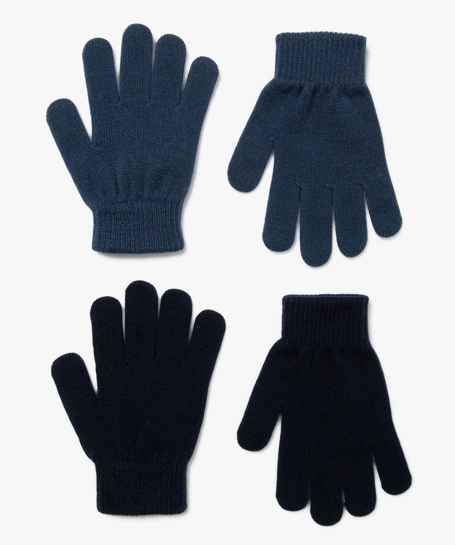 gants garcon unis (lot de 2 paires) bleu standard foulards echarpes et gants