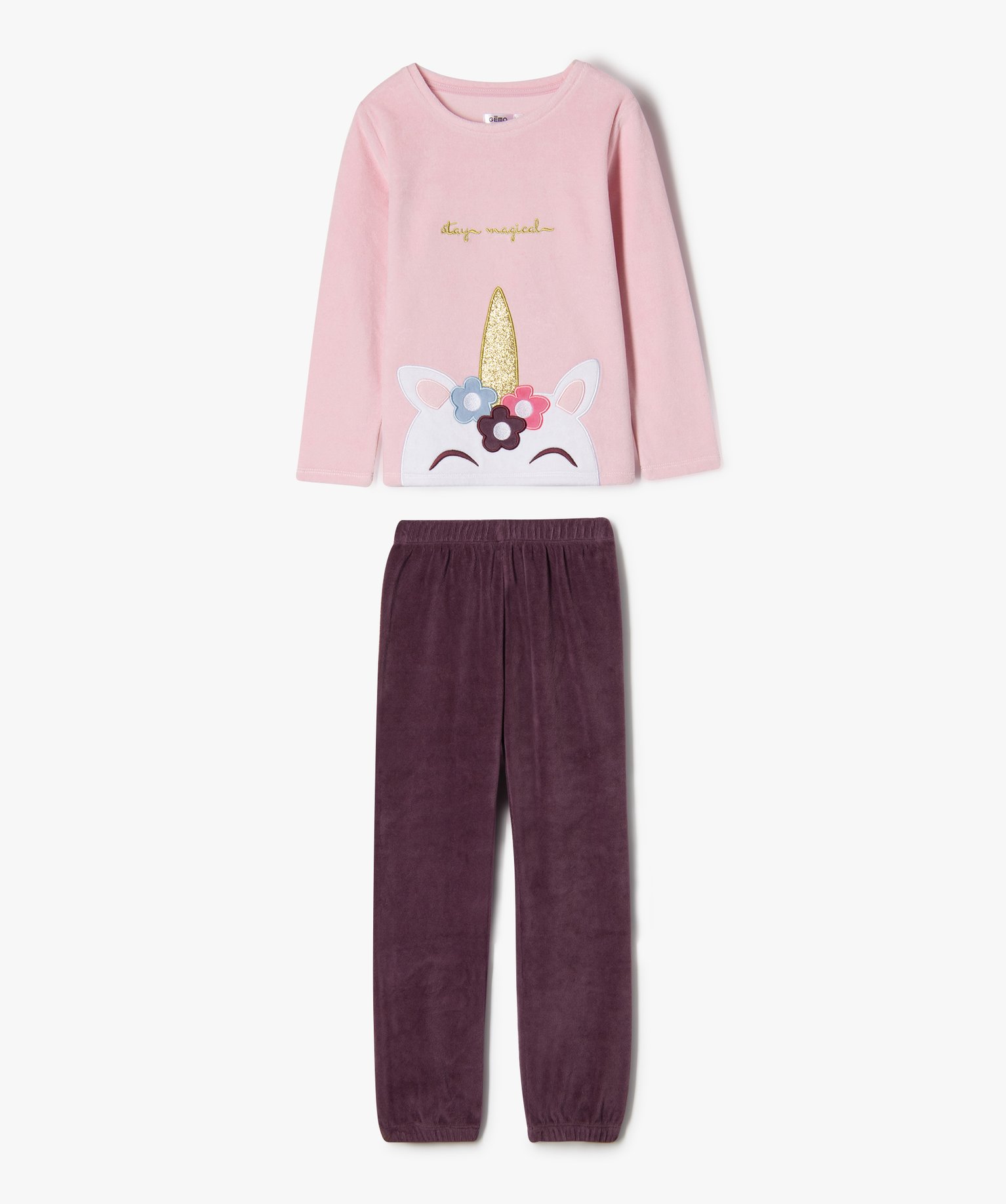 Pyjama licorne rose fille