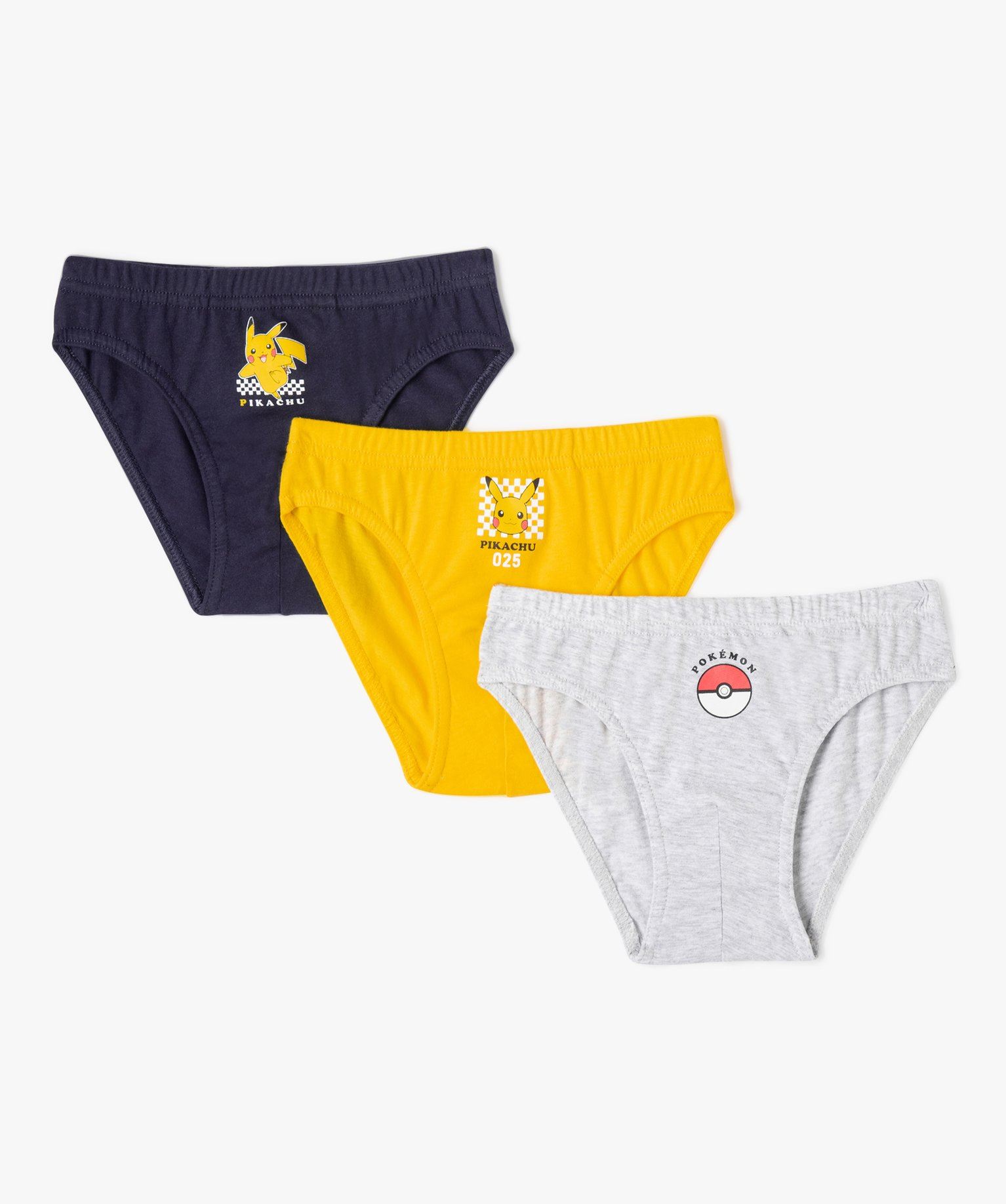 slips colores a motifs pokemon garcon (lot de 3) multicolore sous-vetements