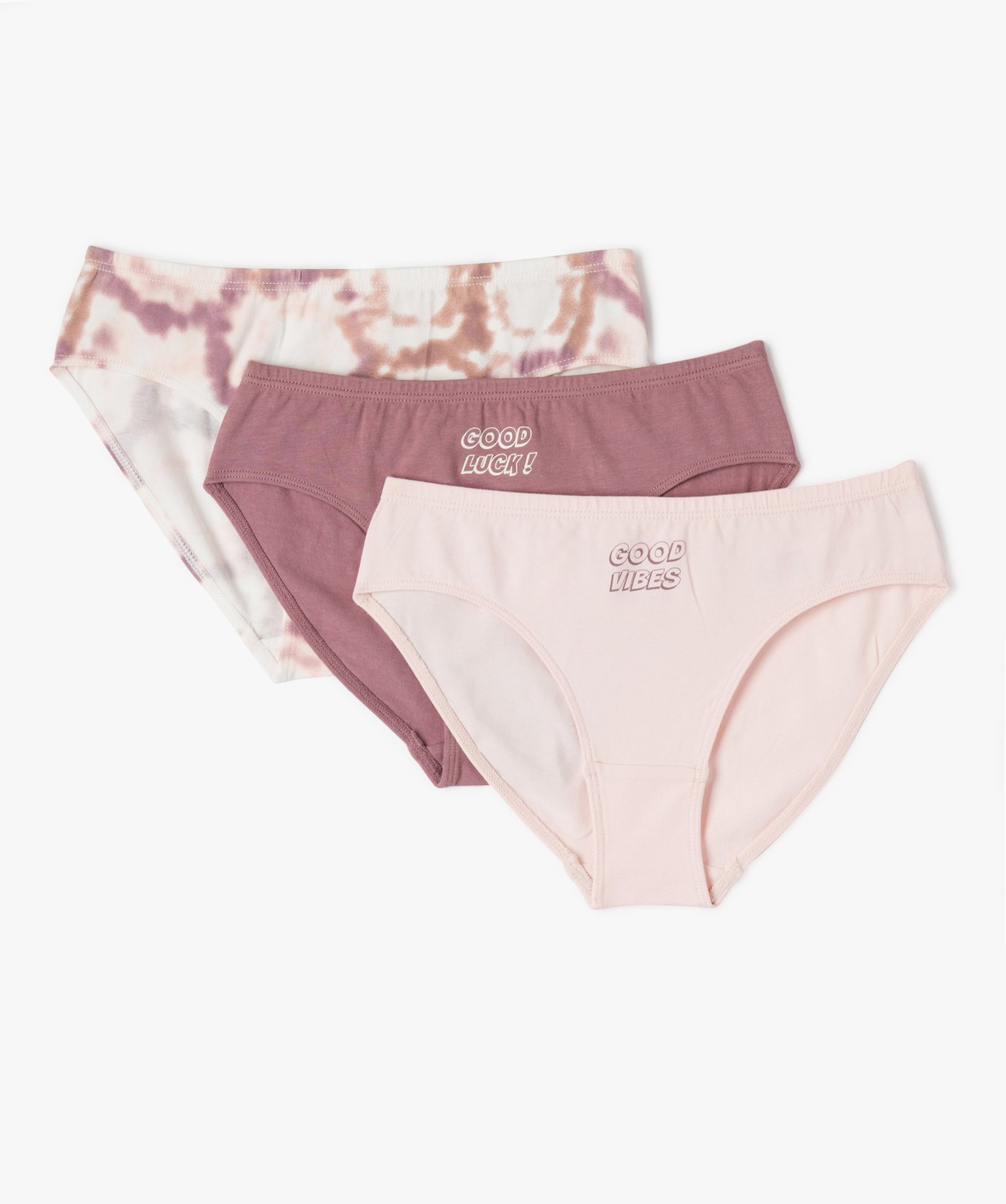 culottes en coton avec message fille lot de 3 multicolore fille GEMO