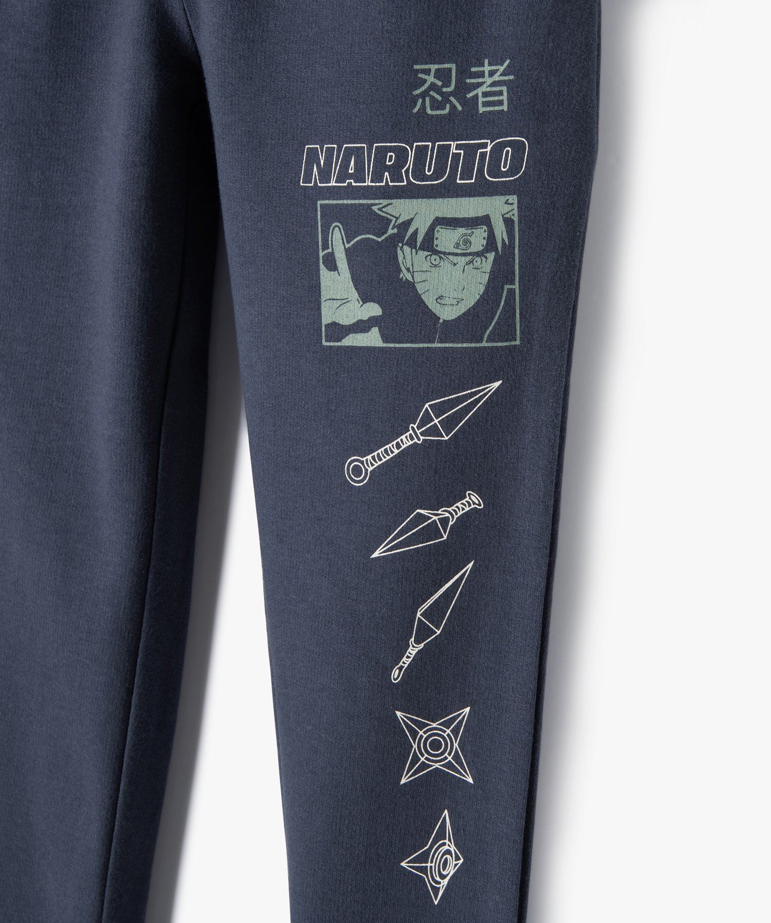 pantalon de jogging avec motifs manga garcon naruto bleu