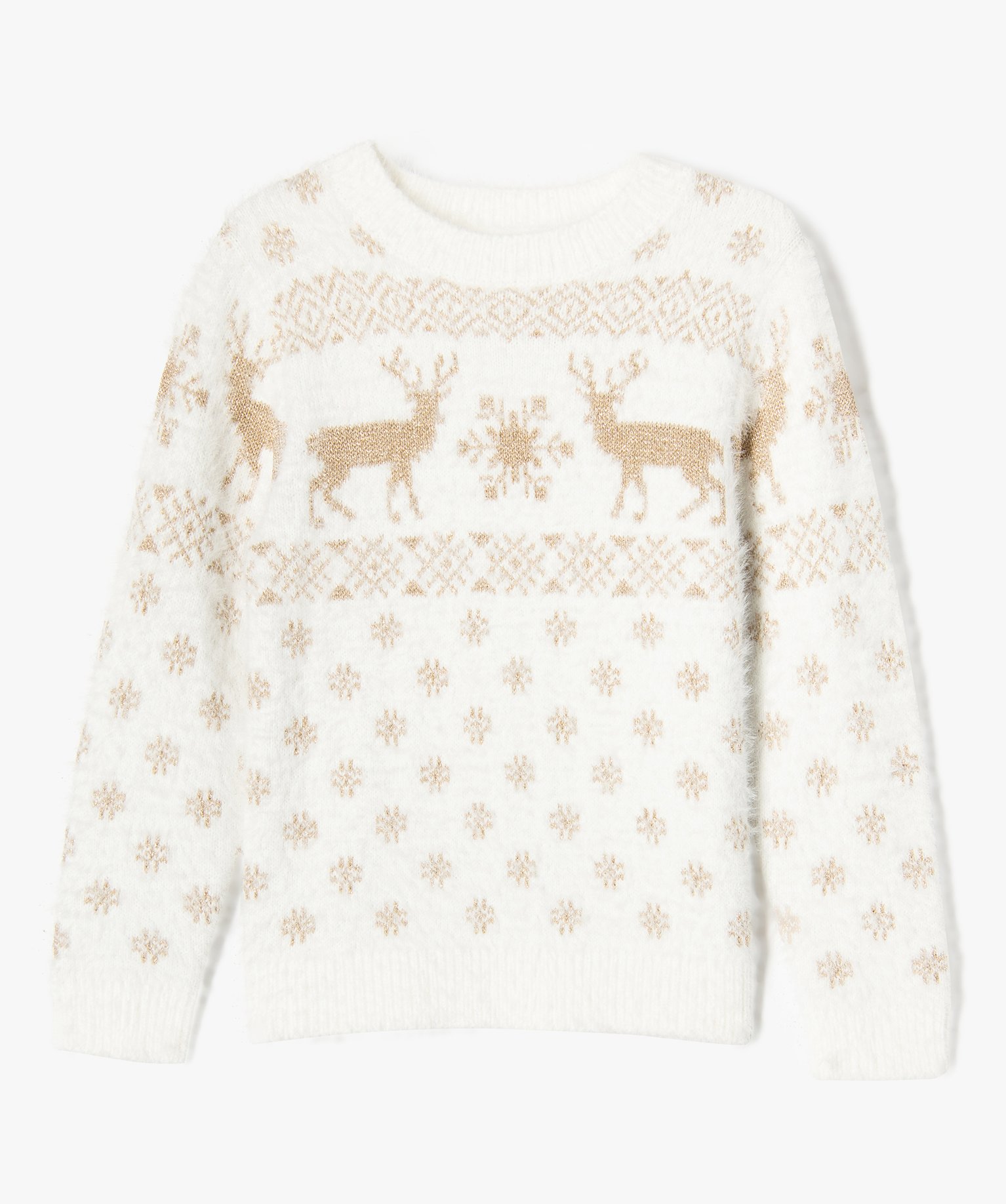 pull de noel avec motifs scintillants fille jaune pulls fille GEMO