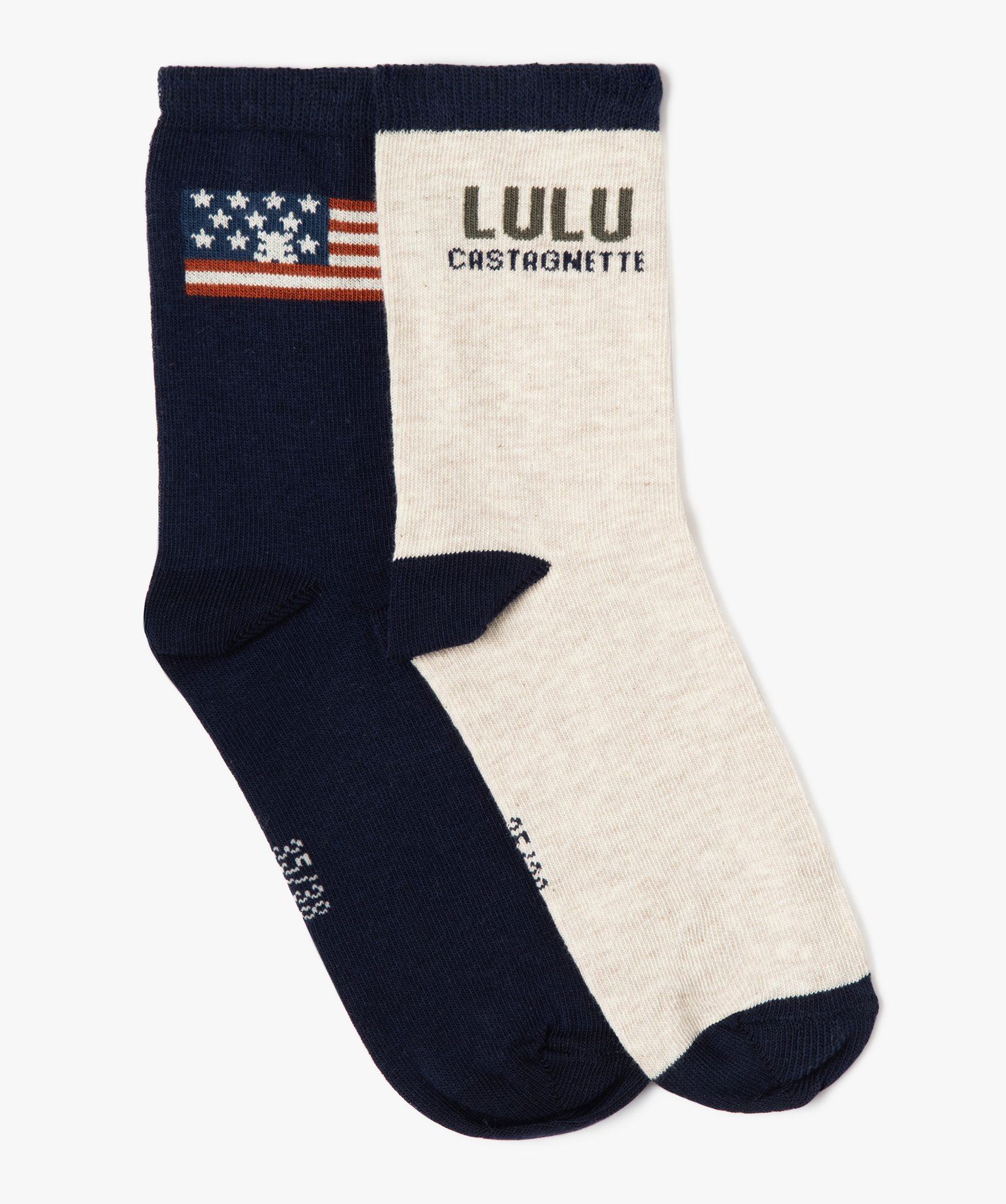 chaussettes a motifs garcon (lot de 2) - lulucastagnette bleu