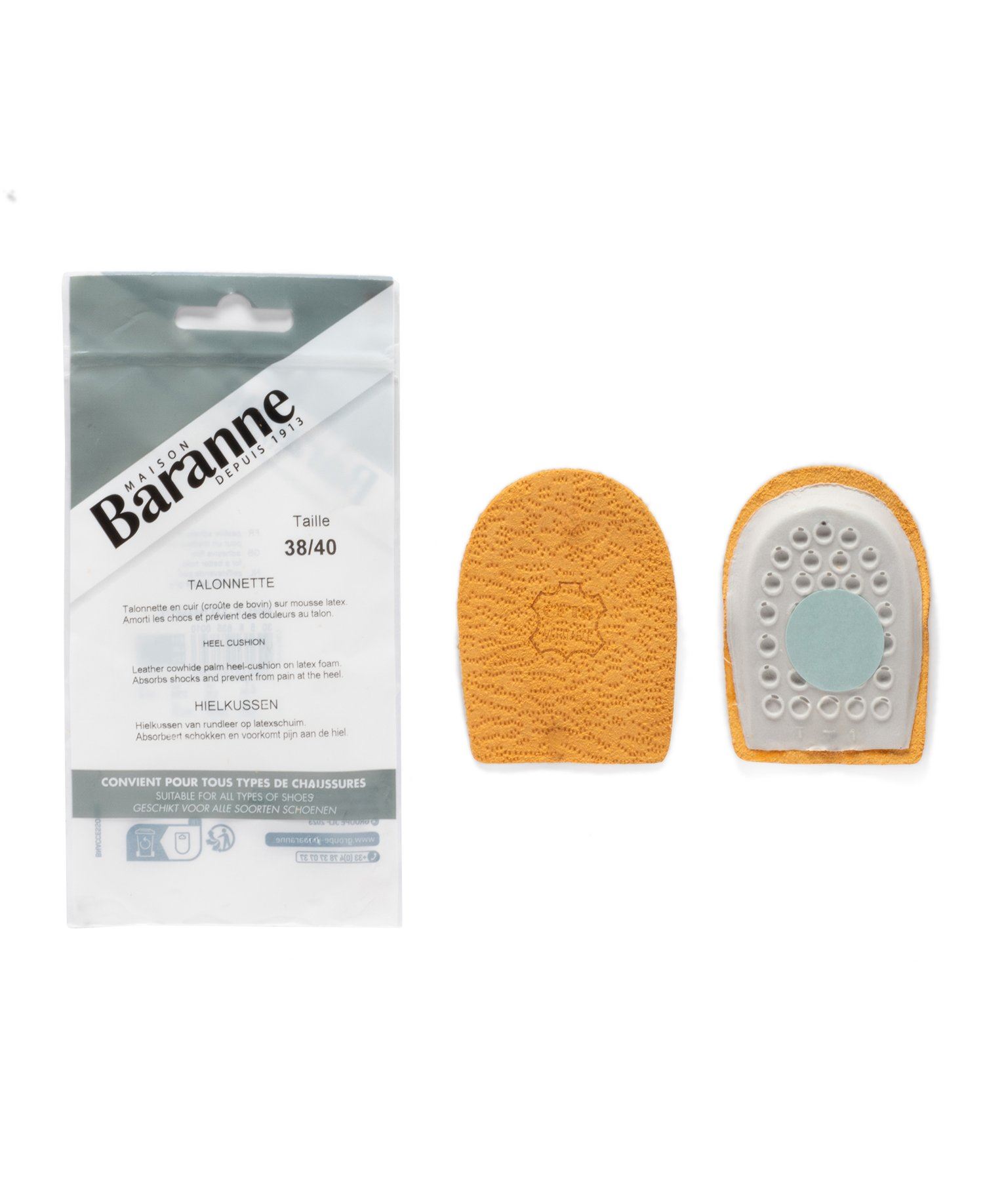 semelles femme talonnettes en cuir amortissantes baranne marron