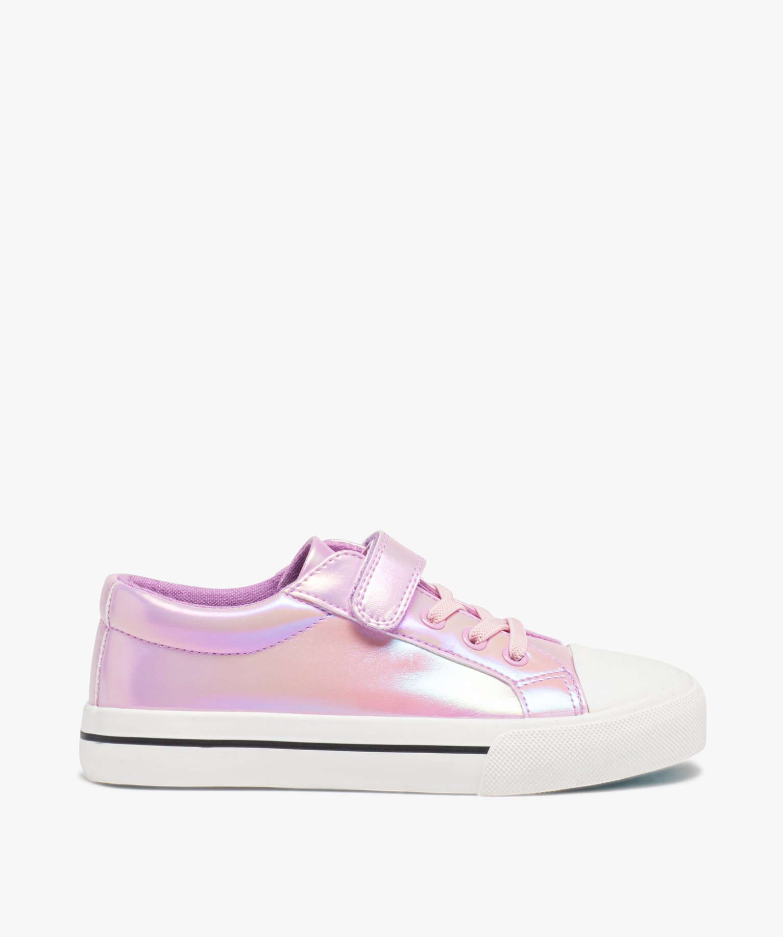 baskets fille a scratch en toile irisee multicolore tennis en toile fille GEMO