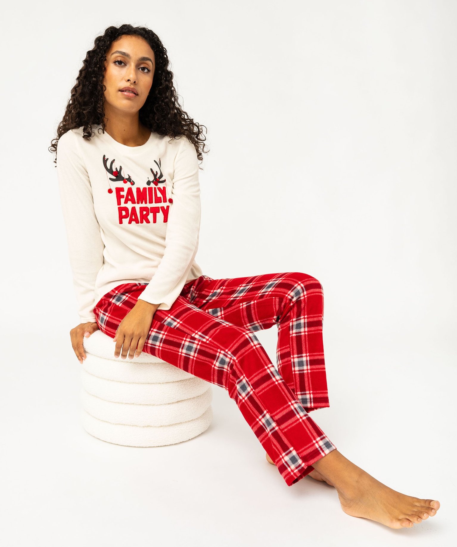 pyjama de noel en polaire douillete femme multicolore pyjamas