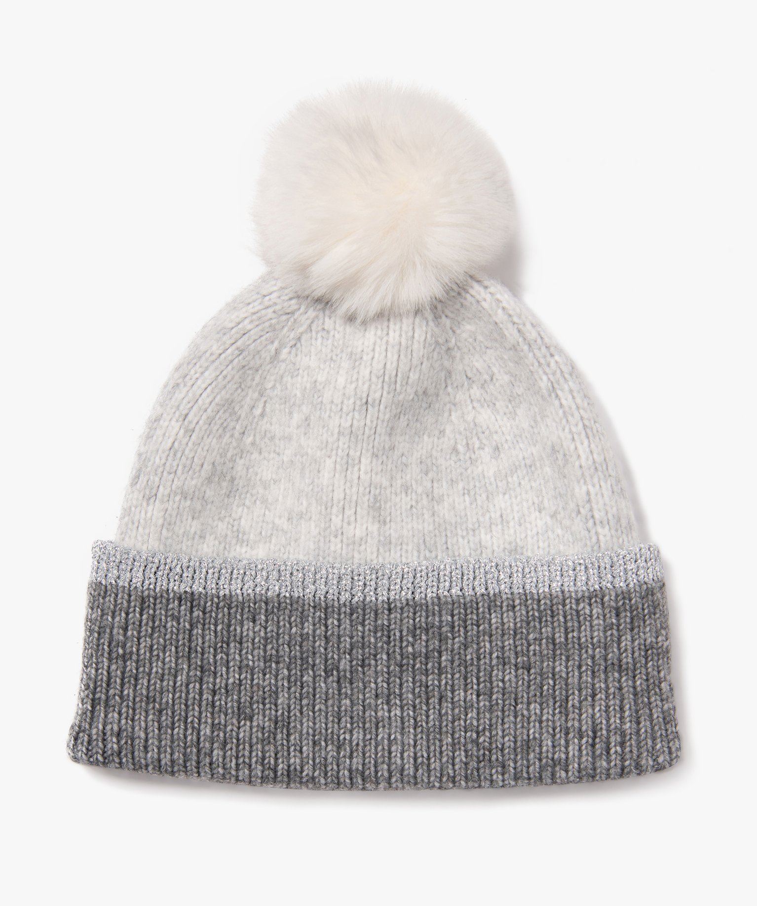 bonnet a pompon avec lisere paillete femme gris standard bonnets