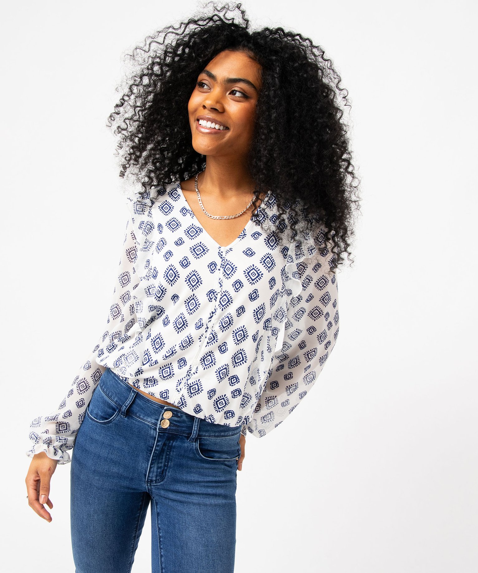 Tee shirt manche longue femme imprimé top