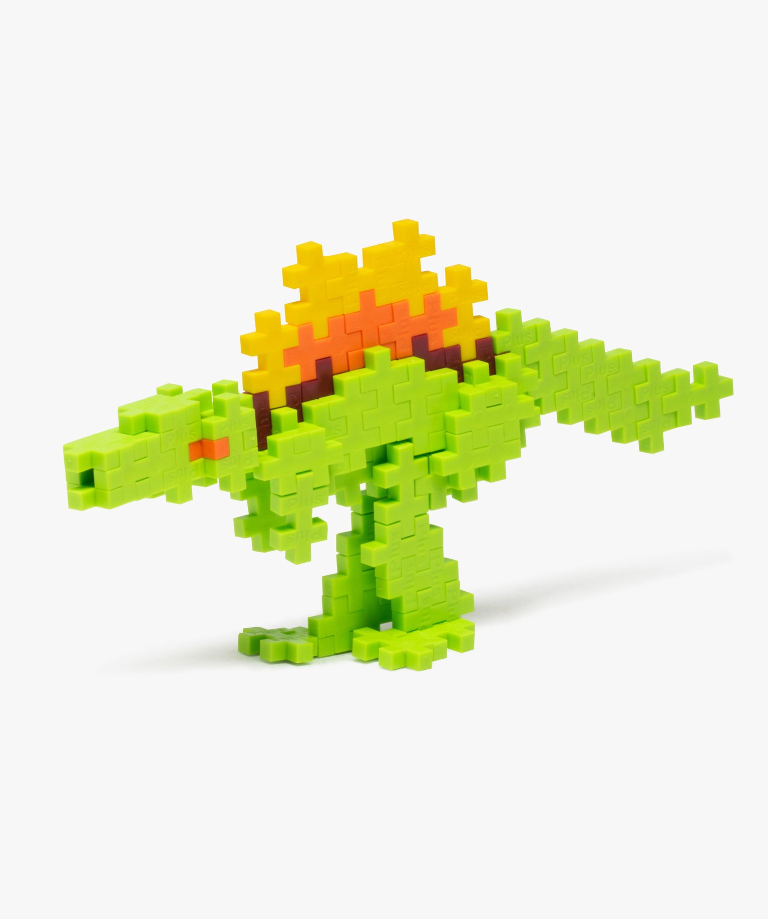 jeu de construction dinosaure tube de 100 pieces plus-plus vert
