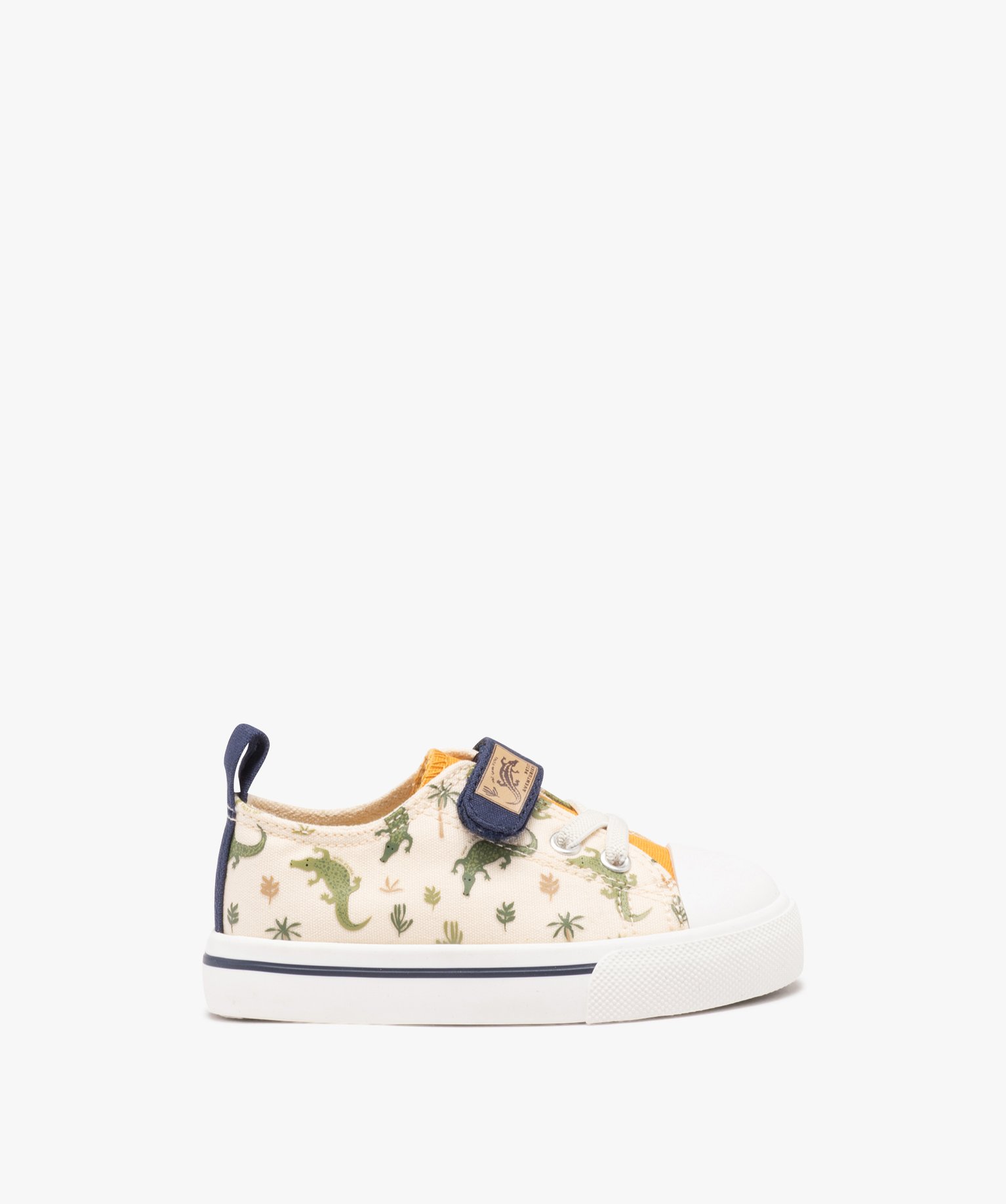 baskets bebe garcon en toile imprimee crocodile jaune baskets et tennis bebe GEMO