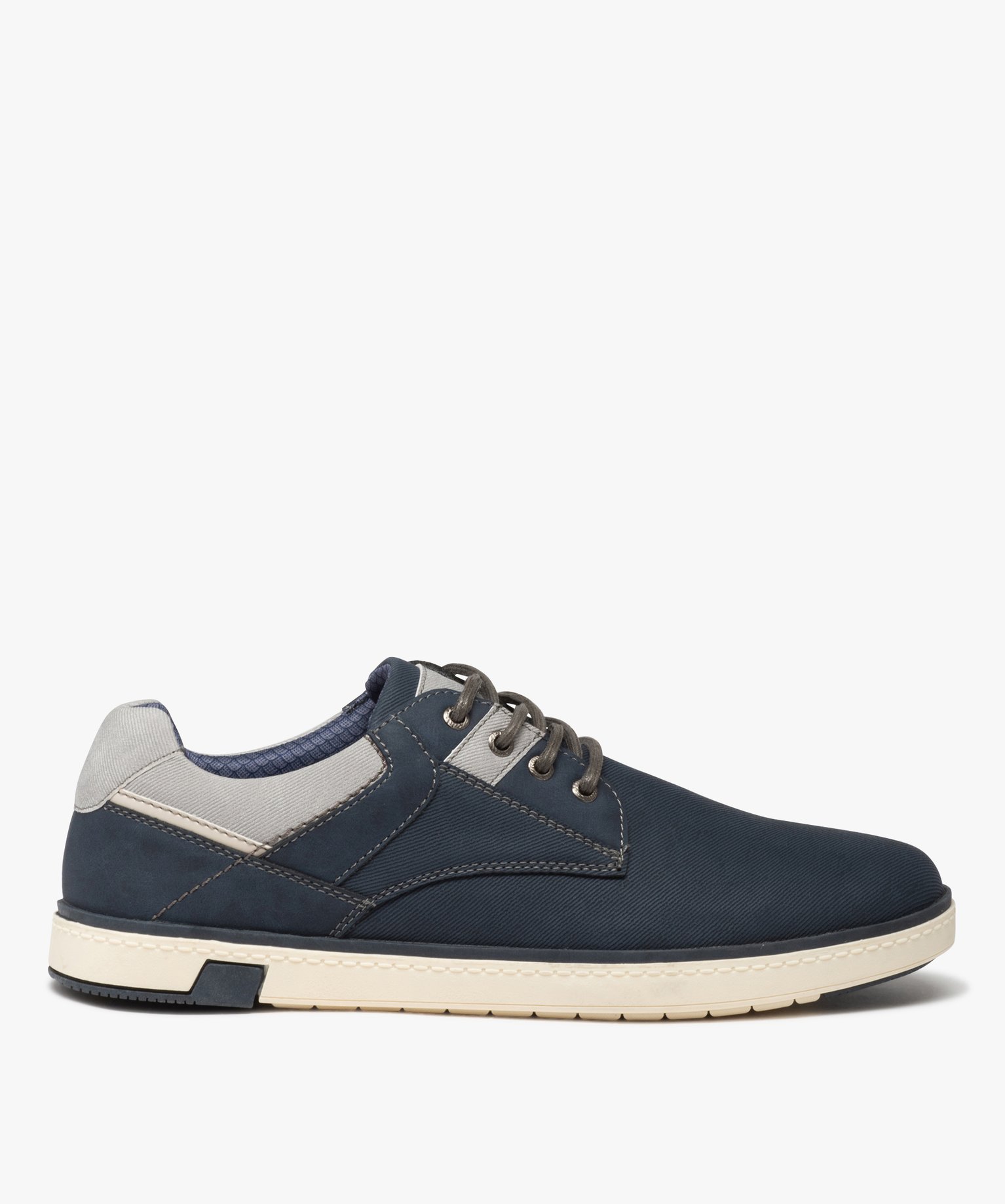 derbies homme casual a lacets avec semelle contrastante bleu chine chaussures de ville homme GEMO