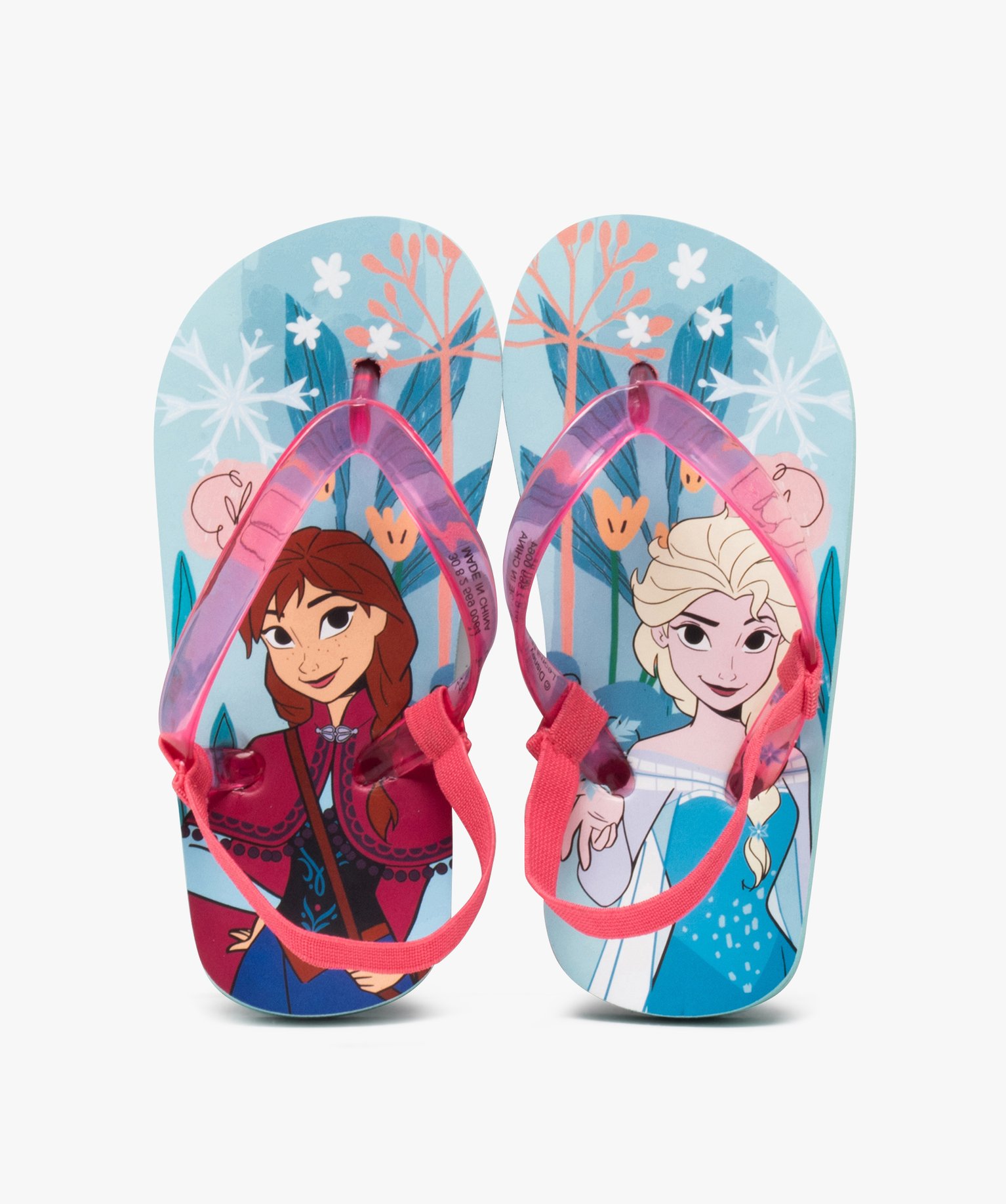 tongs fille a brides transparentes et bride talon elastique reine des neiges disney bleu standard fille GEMO