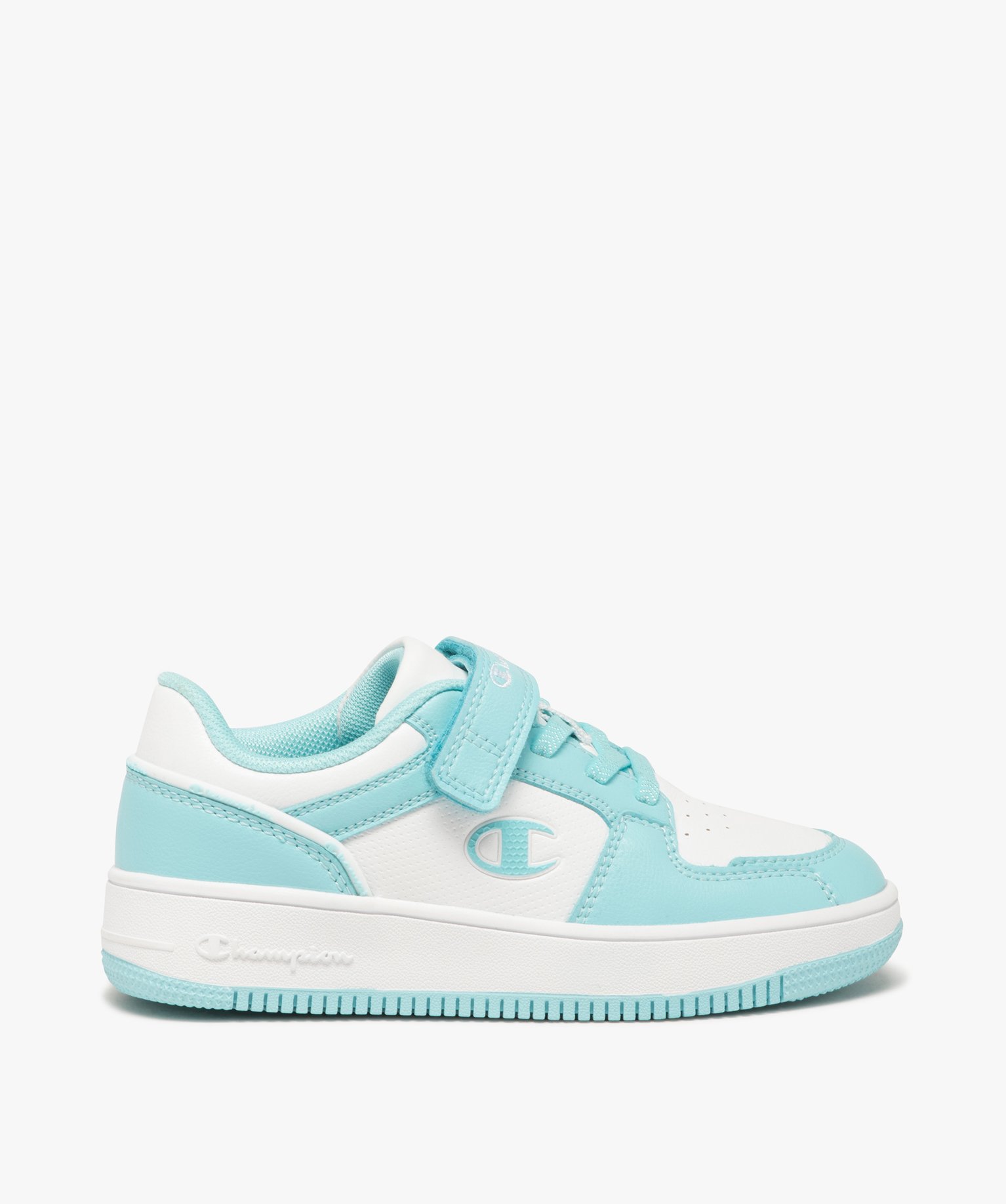 baskets fille bicolores a scratch et lacets elastiques fantaisie champion usa blanc standard baskets fille GEMO