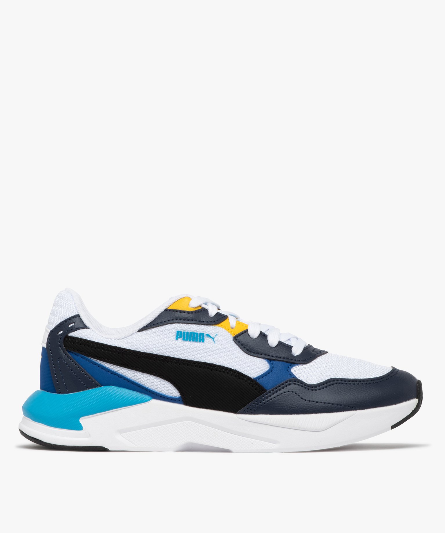 baskets homme en mesh contraste et a lacets style running puma blanc standard baskets et tennis homme GEMO
