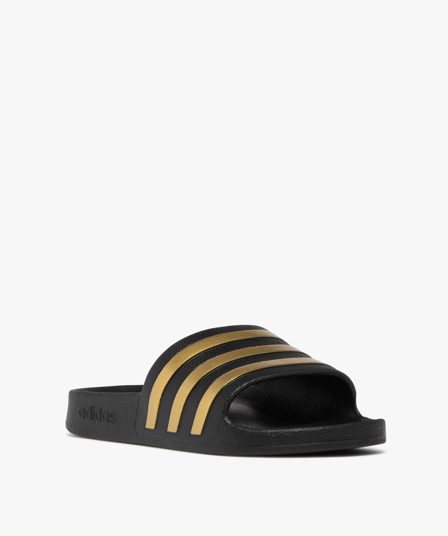 mules de piscine a bandes contrastantes adilette aqua adidas noir standard tongs femme GEMO