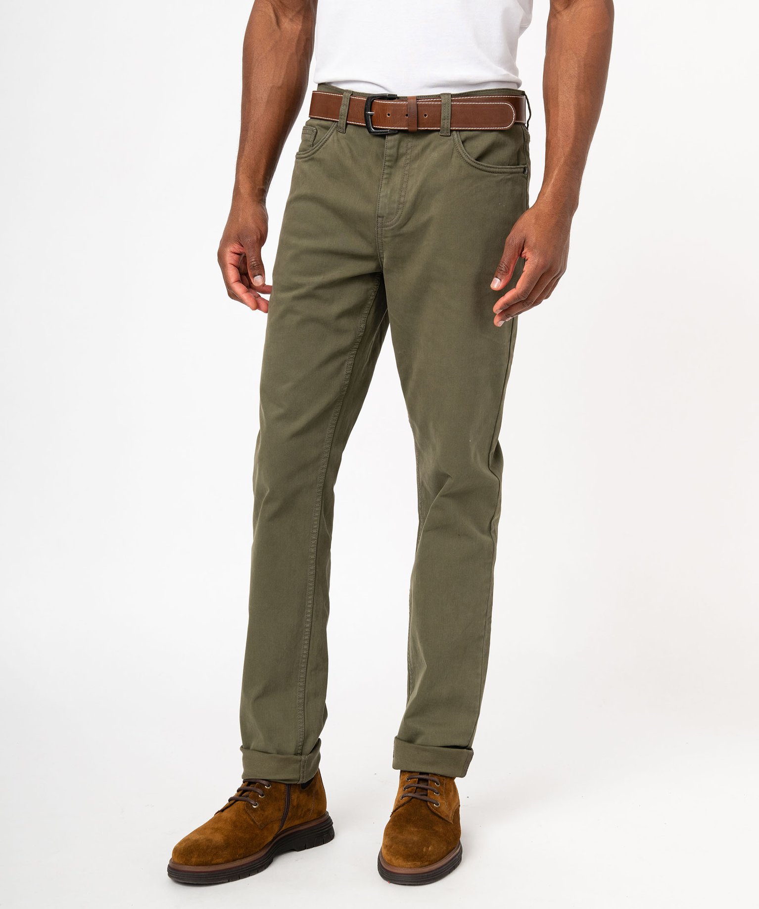 pantalon slim stretch 5 poches homme vert