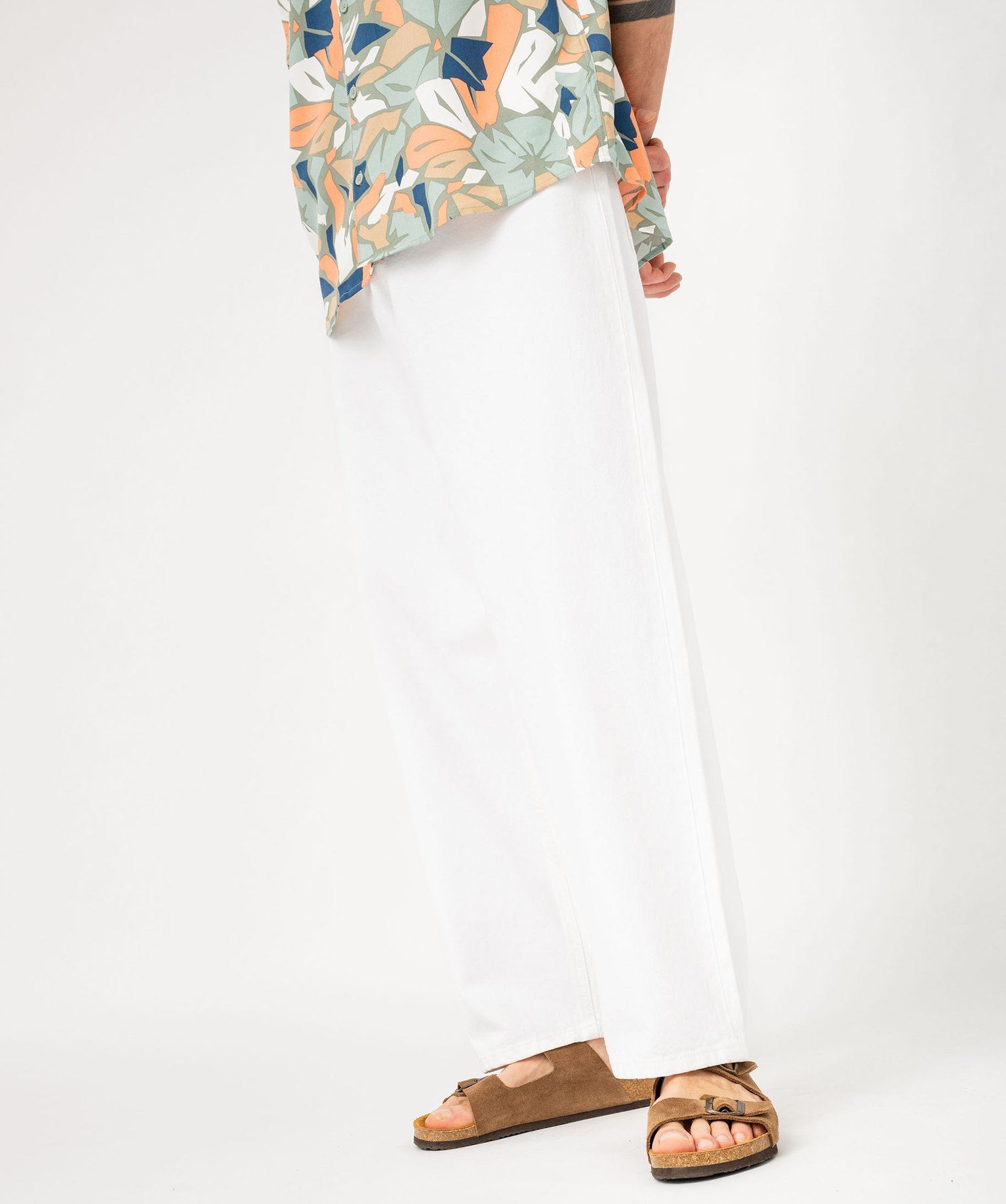 jean large 7 poches homme blanc pantalons