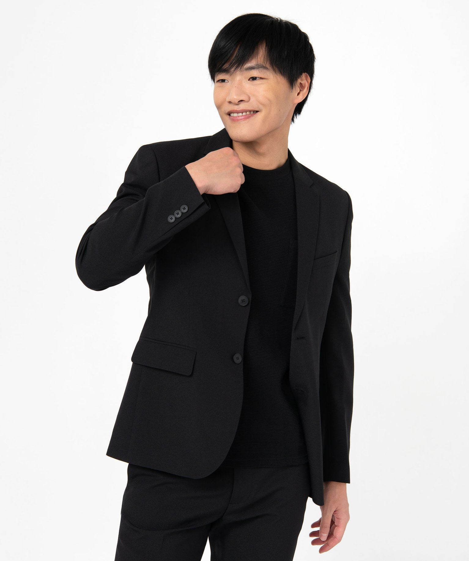 veste de costume droite 2 boutons homme noir standard veste