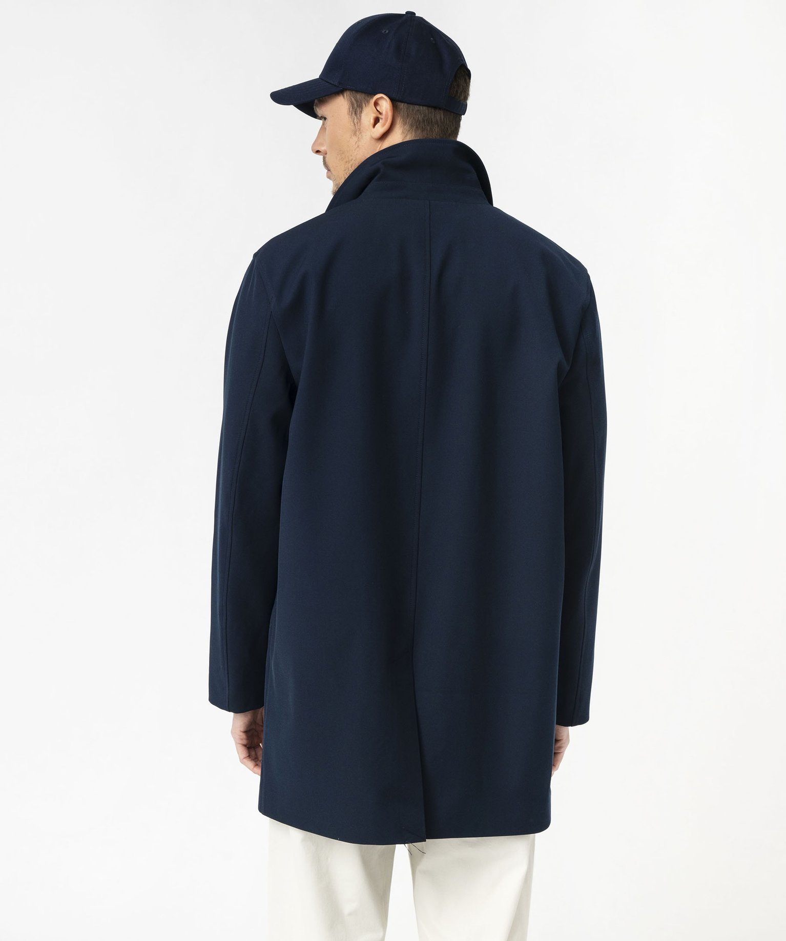 impermeable zippe mi long homme bleu manteaux homme GEMO
