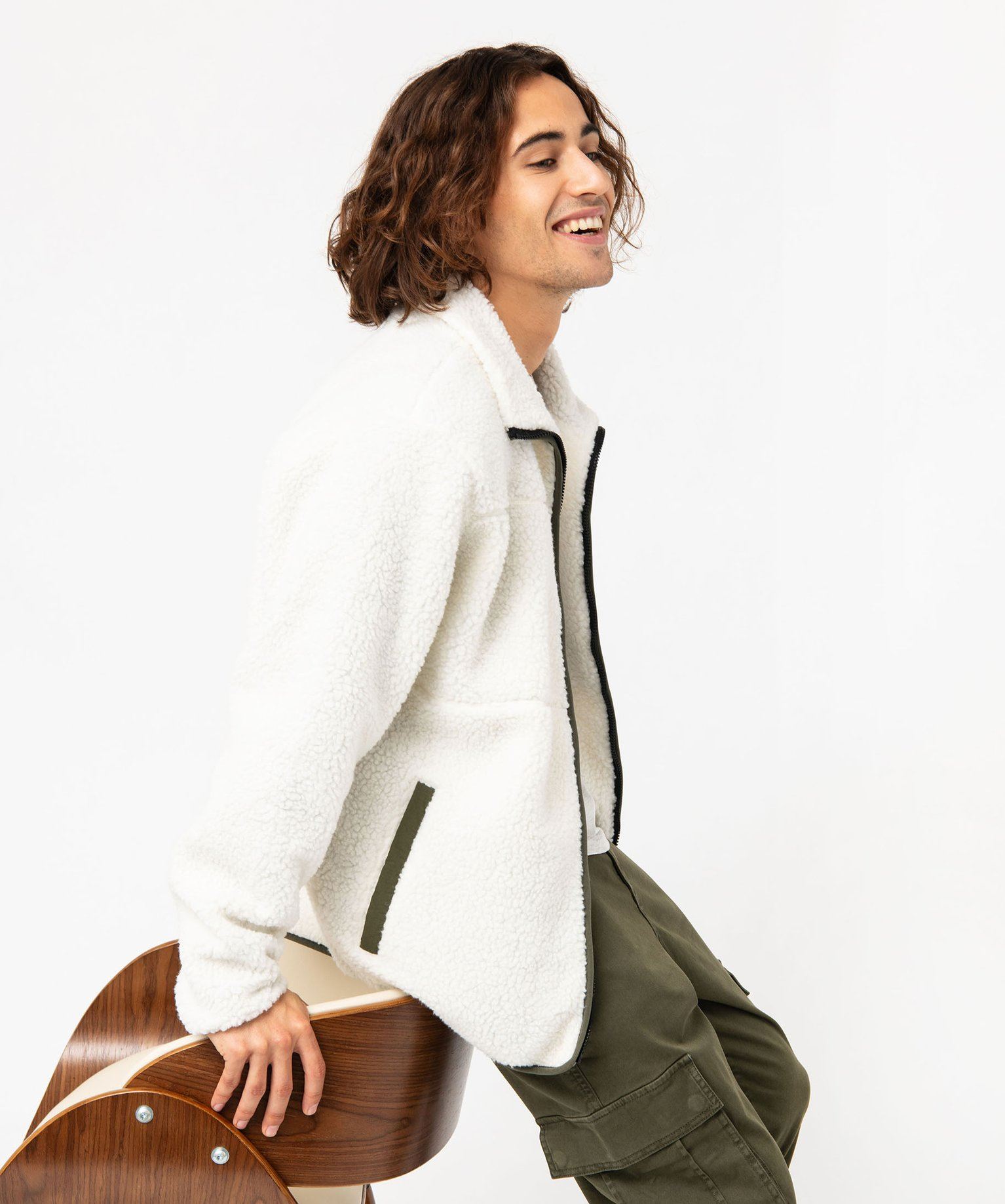 tee-shirt manches courtes col tunisien homme blanc tee-shirts