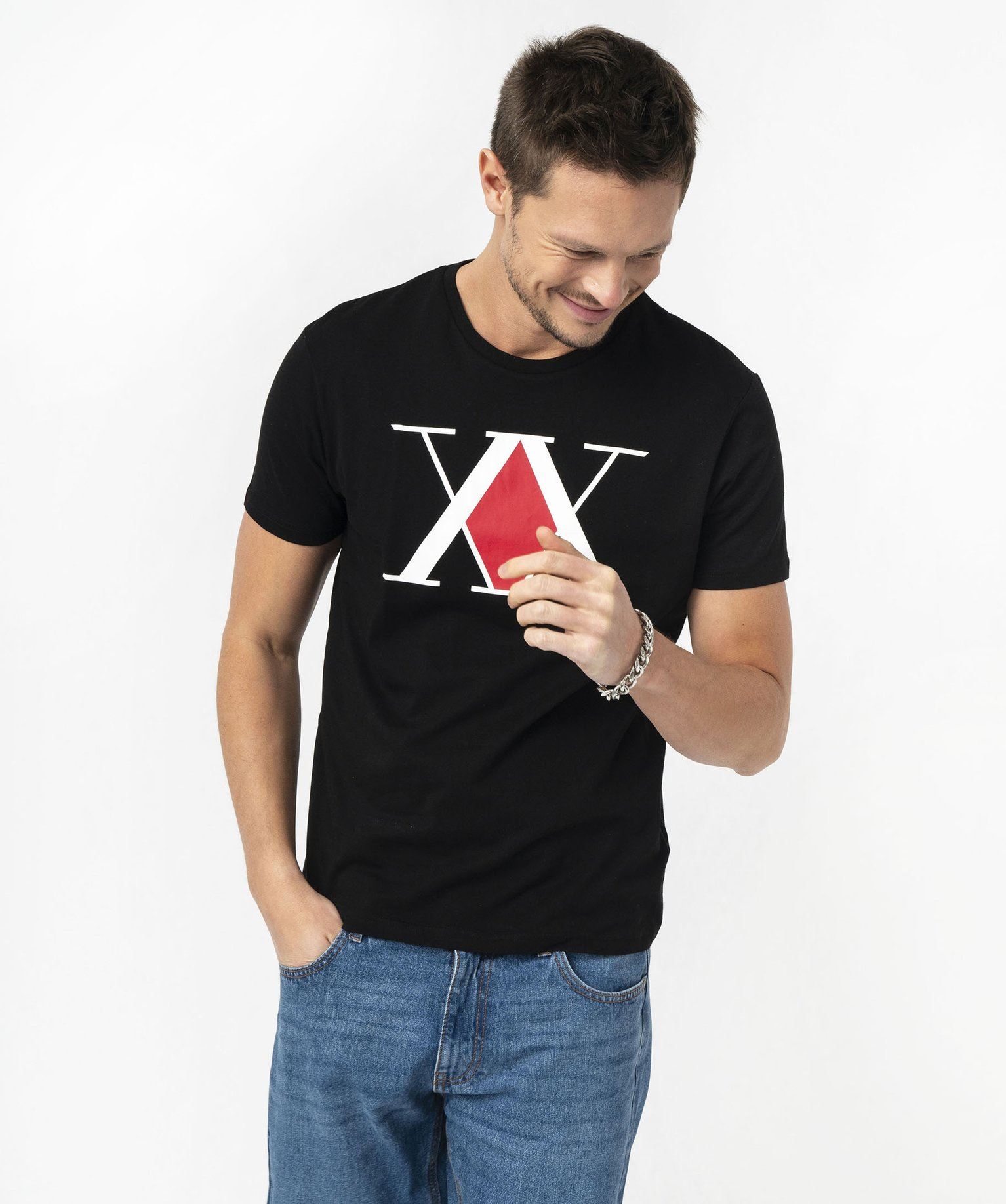 tee-shirt manches courtes imprime graphique homme - hunter x hunter noir tee-shirts