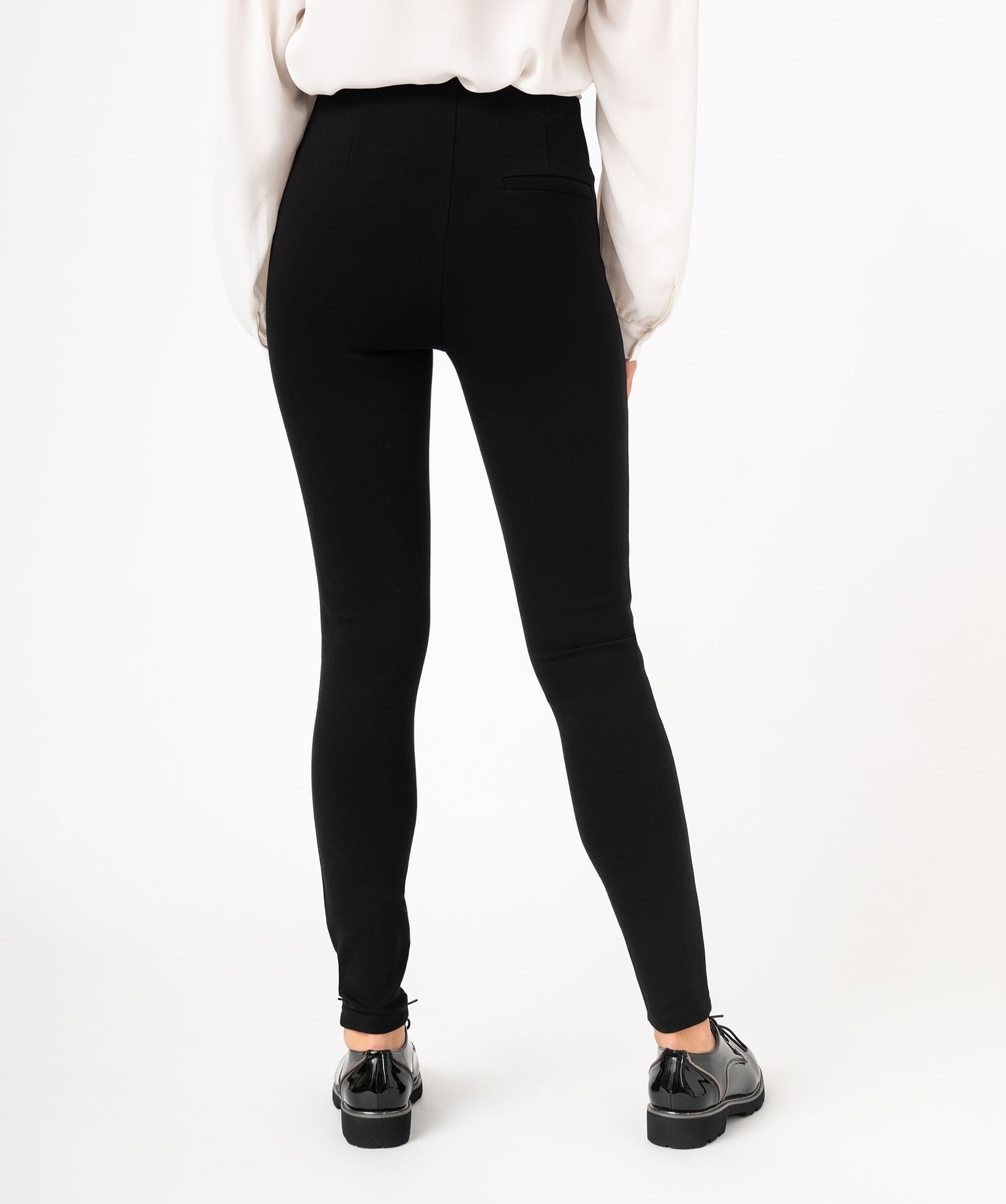 legging uni a large elastique et bouton decoratif femme noir leggings et jeggings