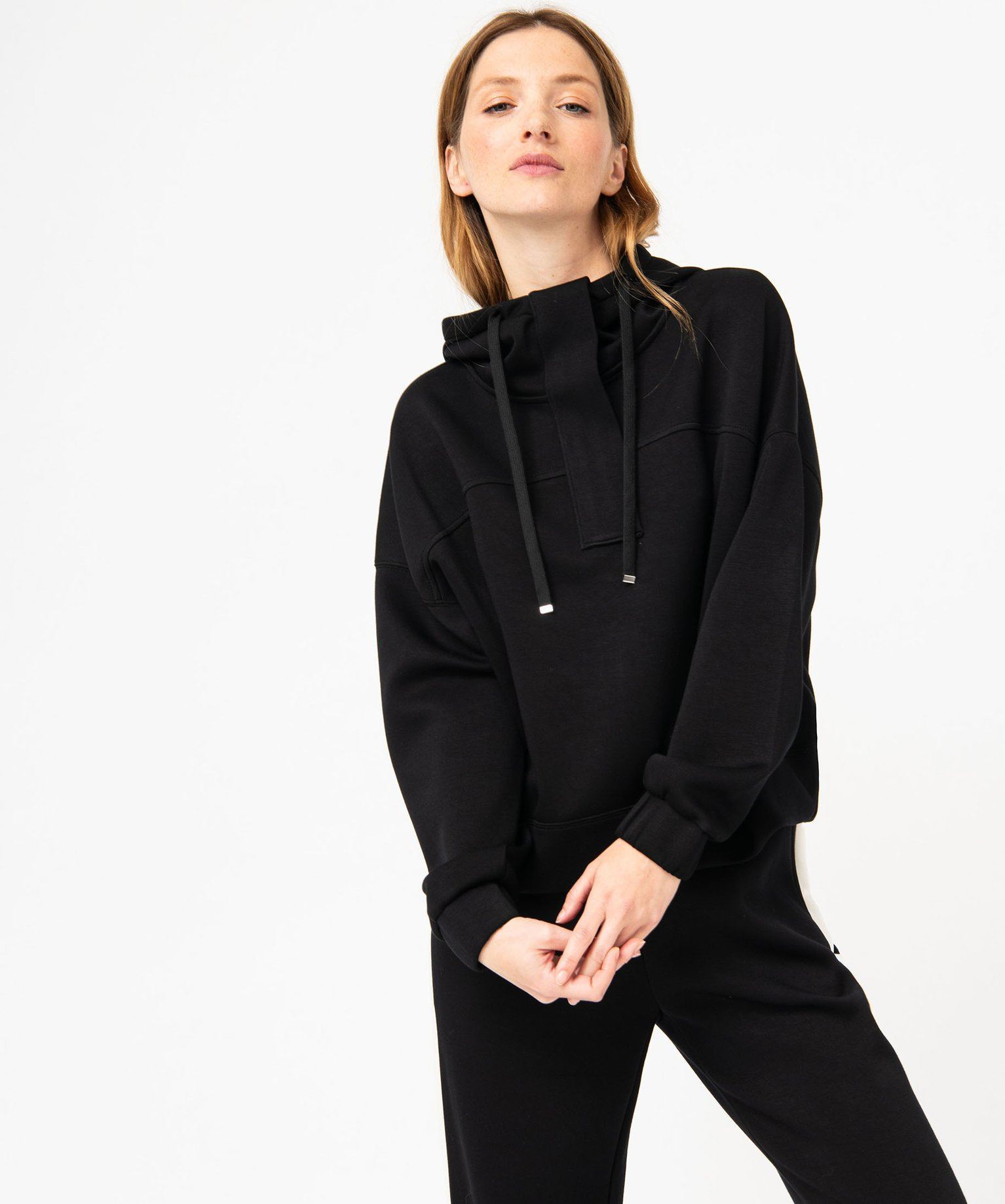 sweat oversize a capuche femme noir sweats
