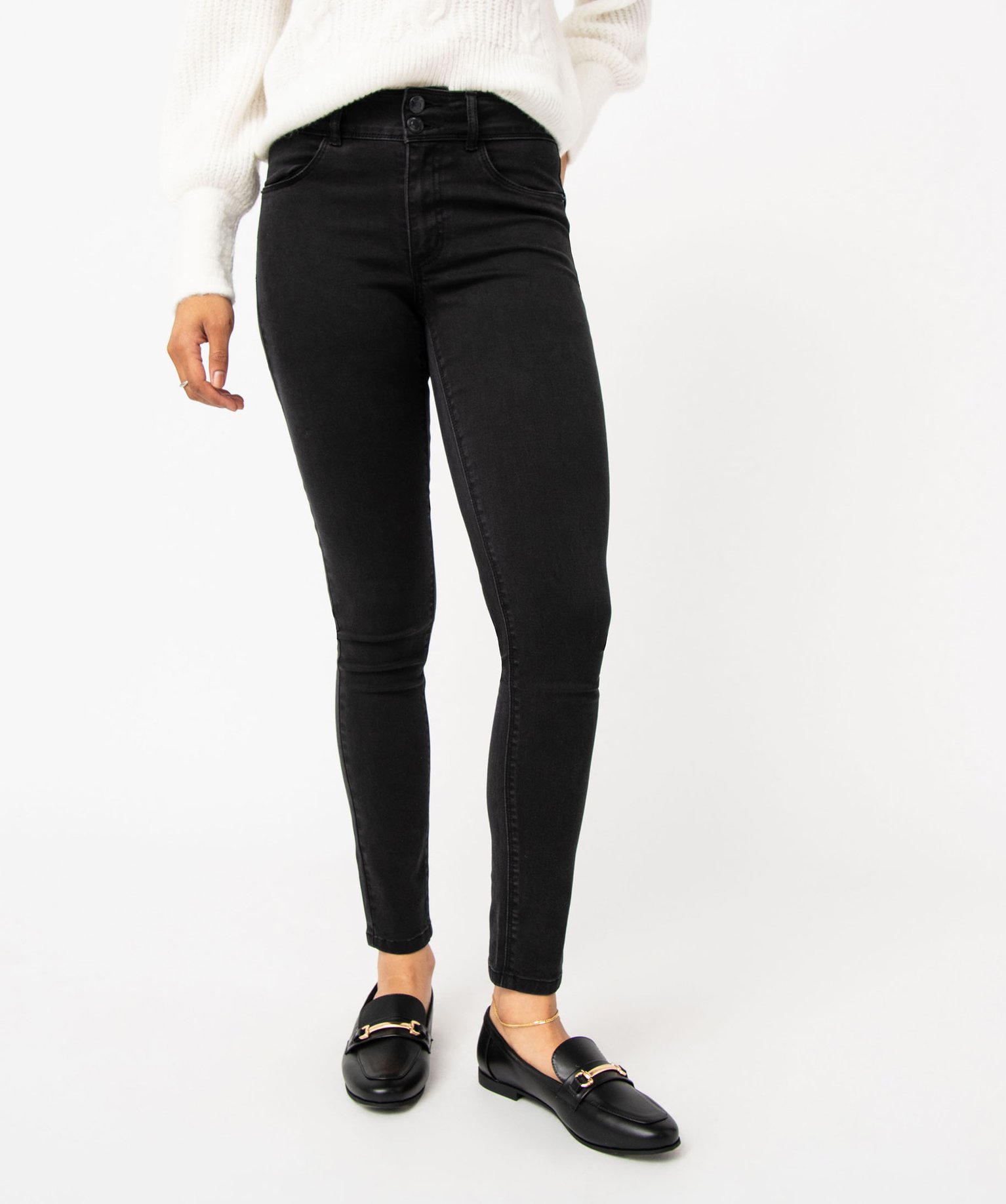 jean skinny push-up femme noir pantalons