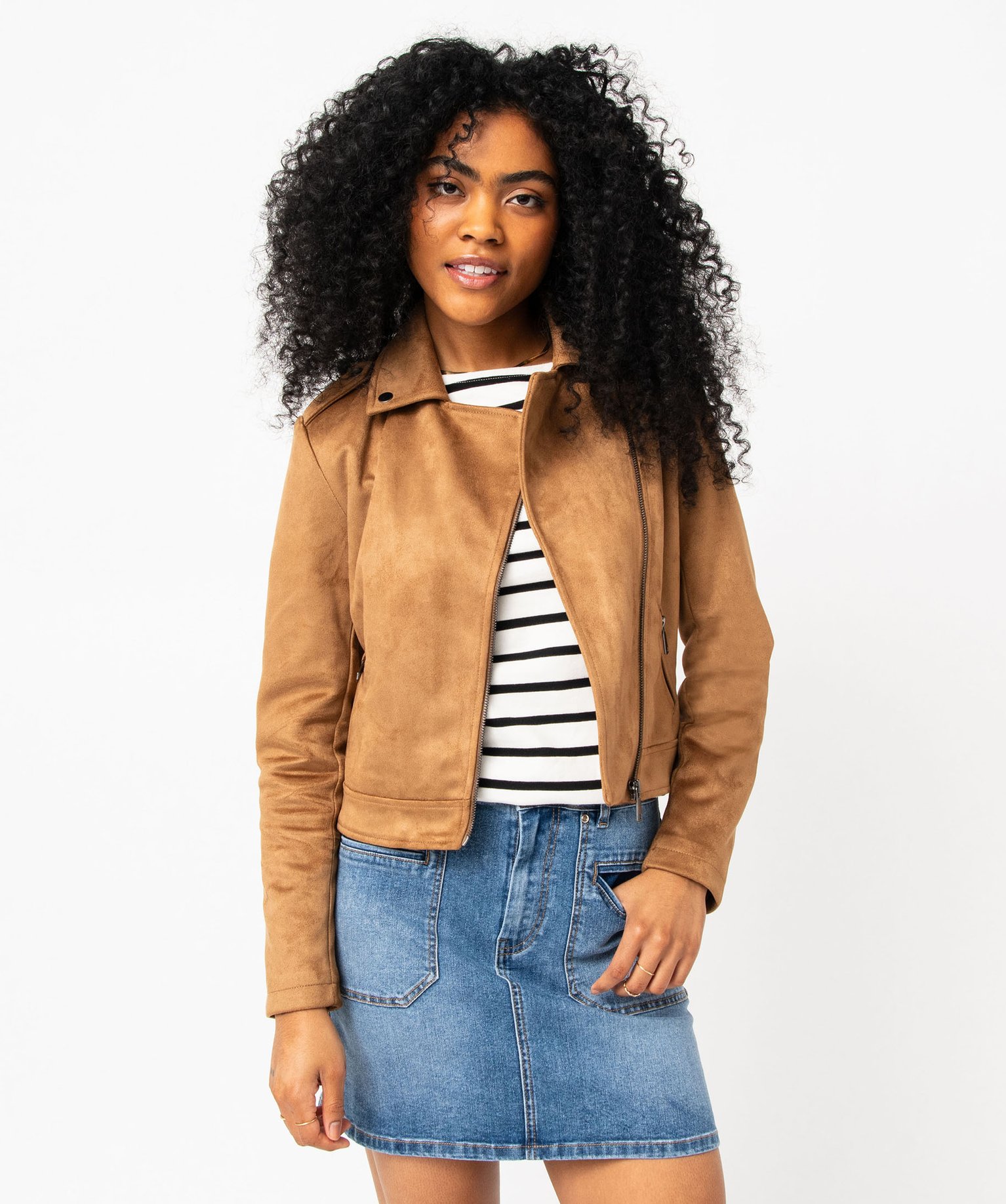 Veste biker femme suedine online