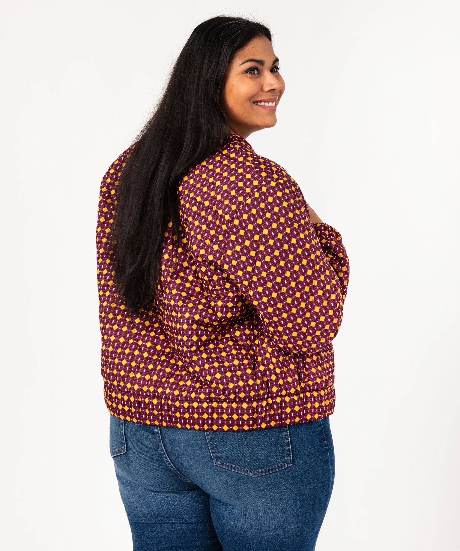 veste fine matelassee et imprimee femme grande taille rouge vestes femme GEMO