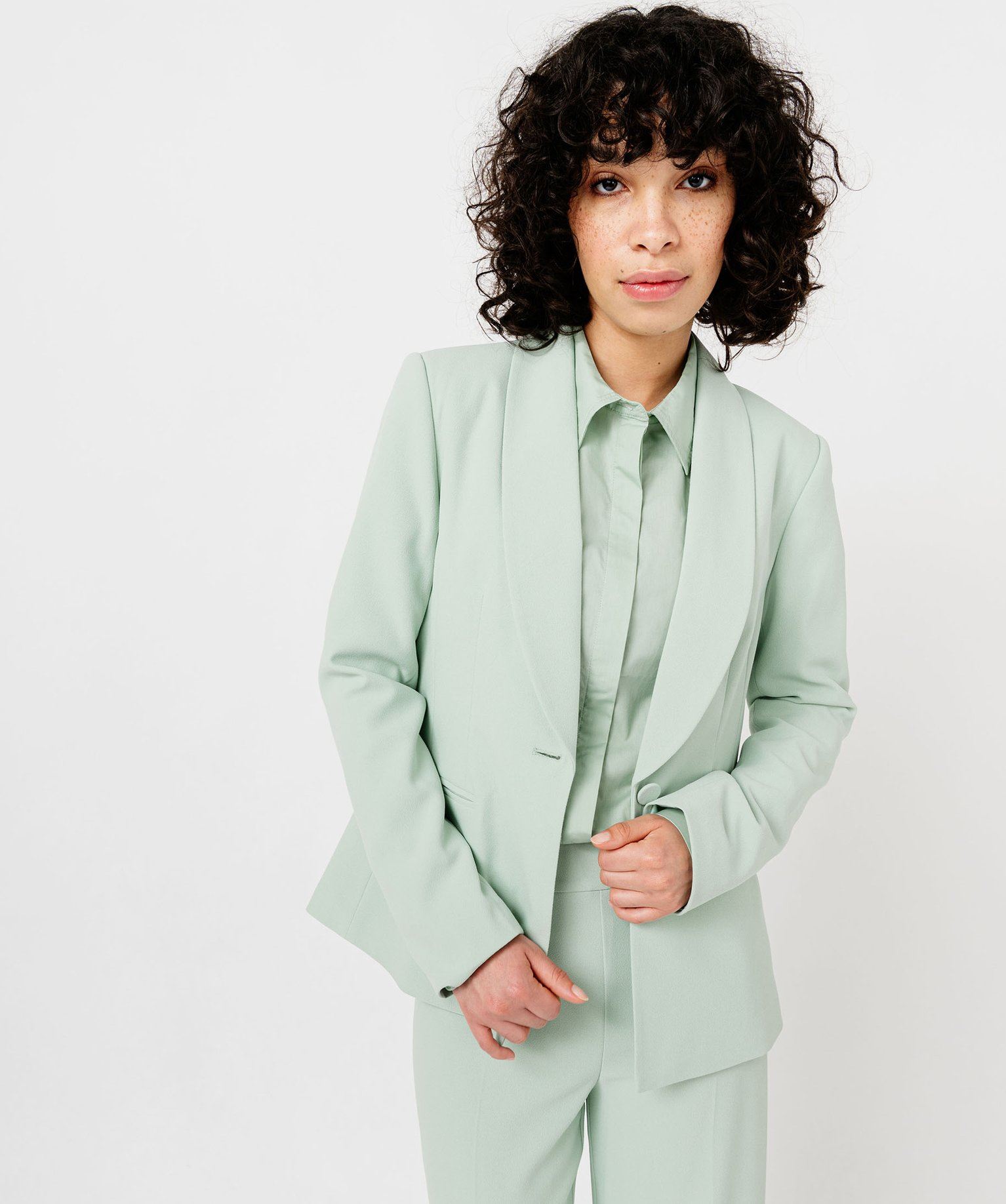 veste de tailleur 1 bouton femme vert vestes femme | GÉMO