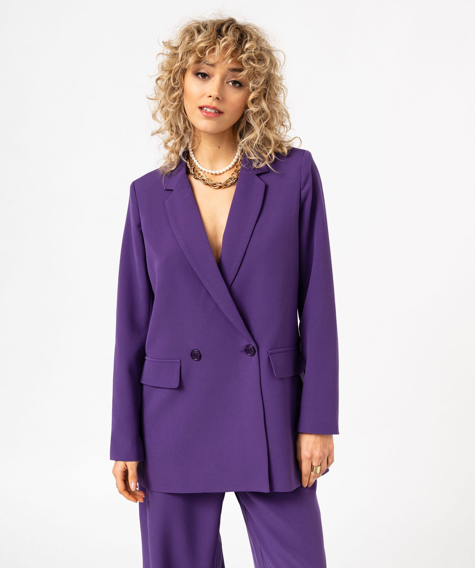 veste blazer coupe longue femme violet vestes