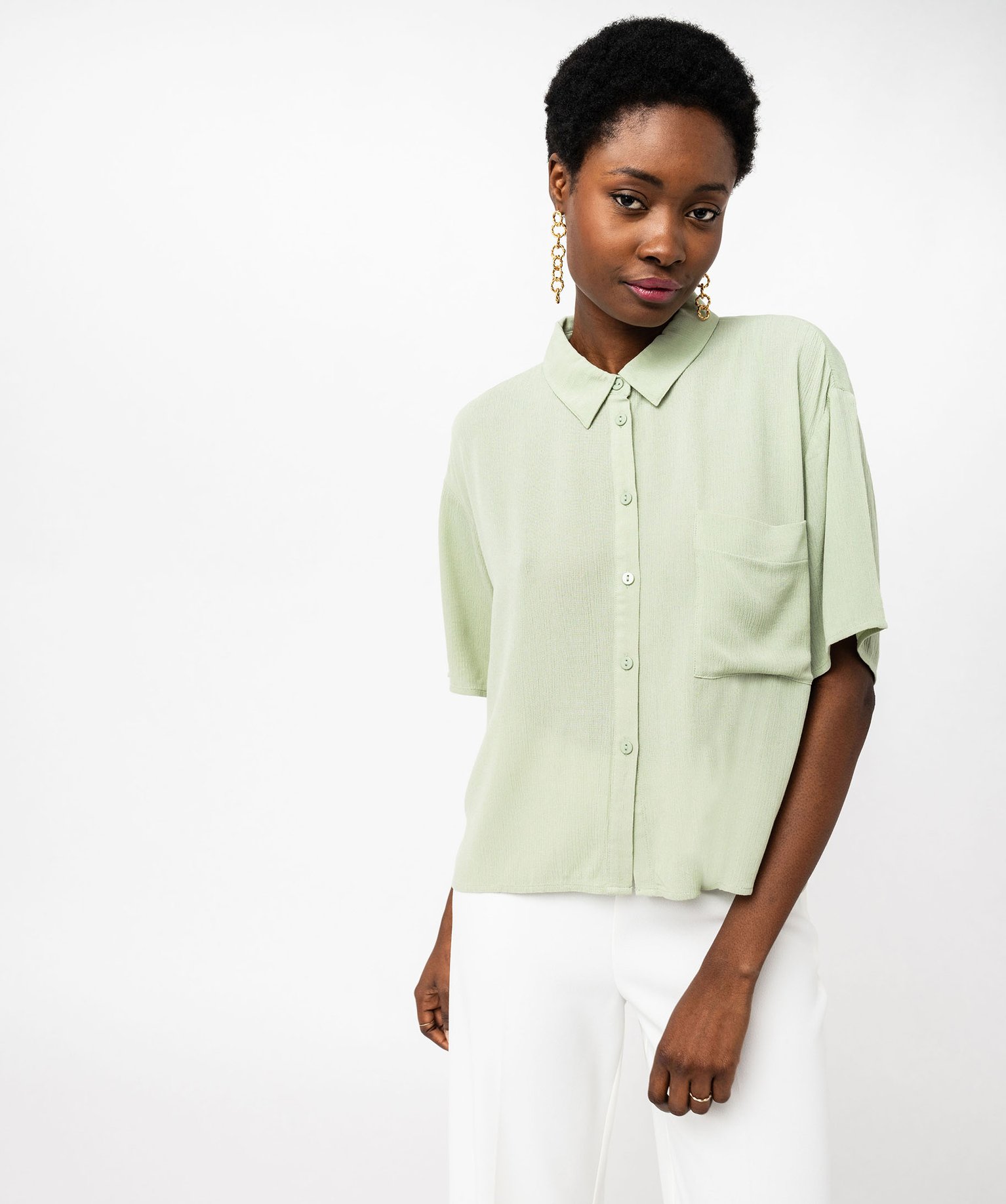 Chemise fluide manche courte femme best sale