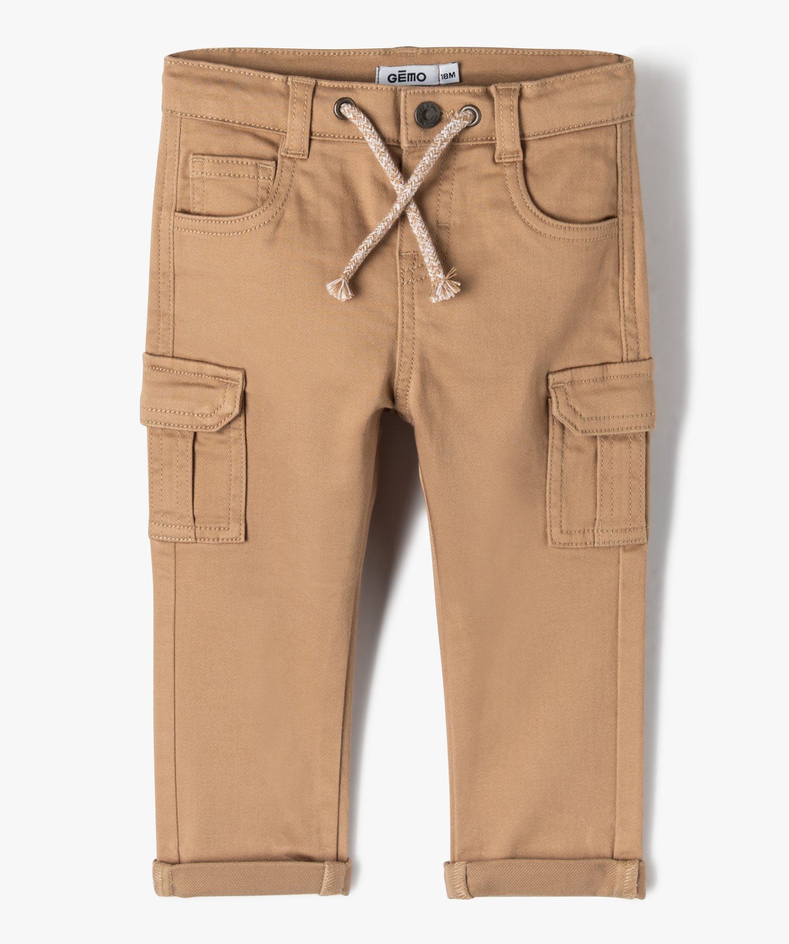 pantalon avec poches a rabat bebe garcon orange pantalons