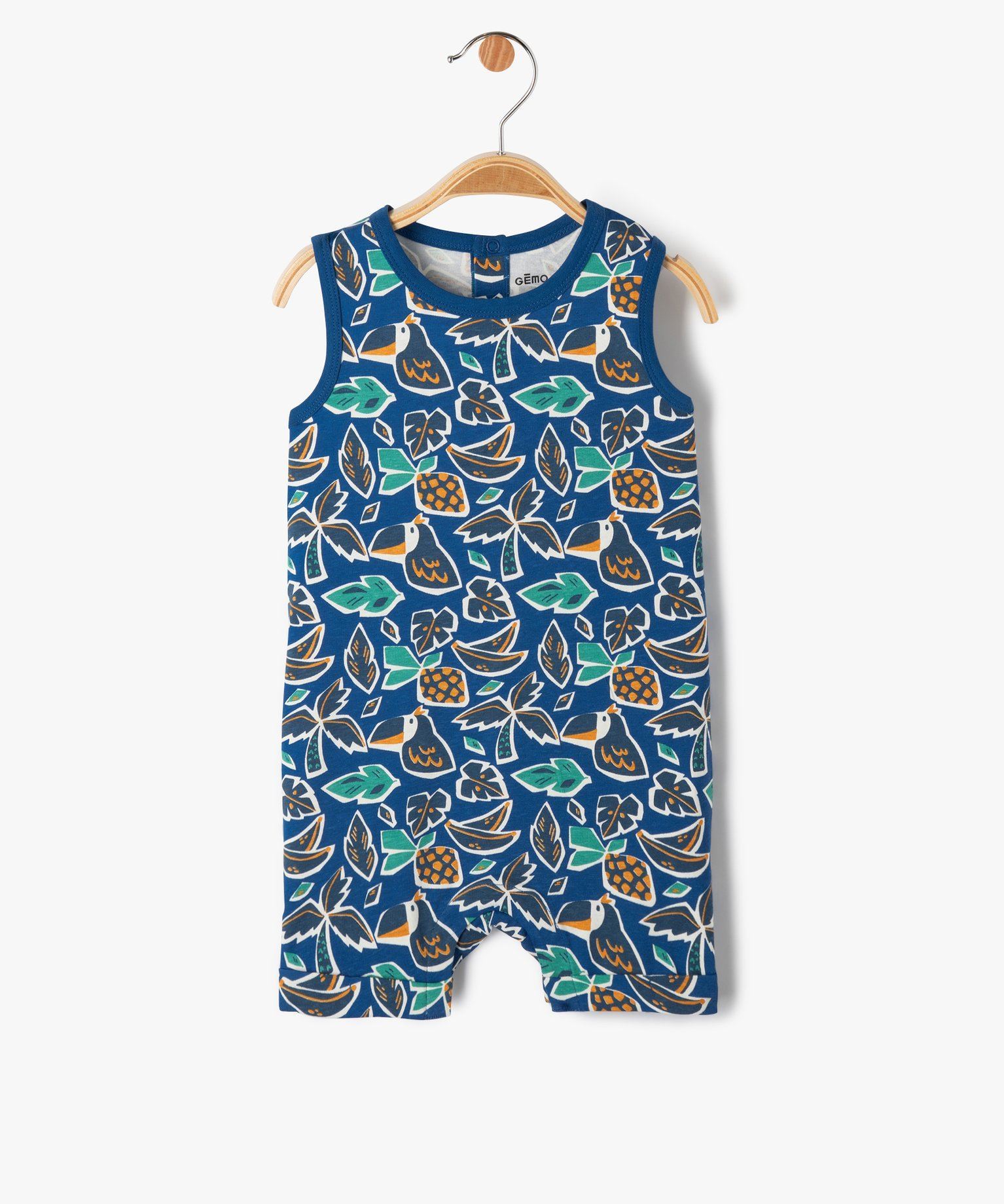 combishort imprime en coton bebe garcon bleu standard shorts et