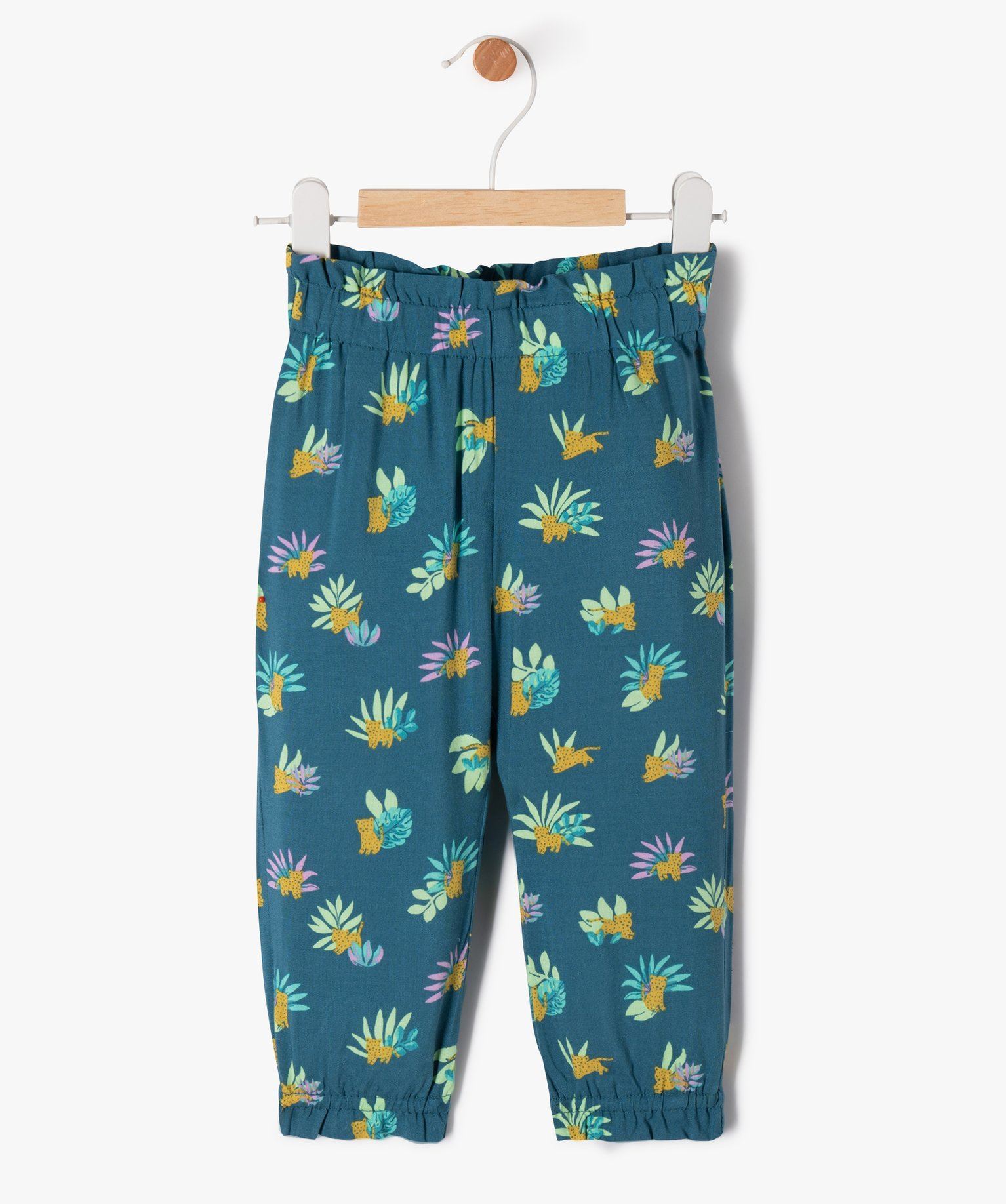 pantalon ample resserre dans le bas bebe fille bleu pantalons