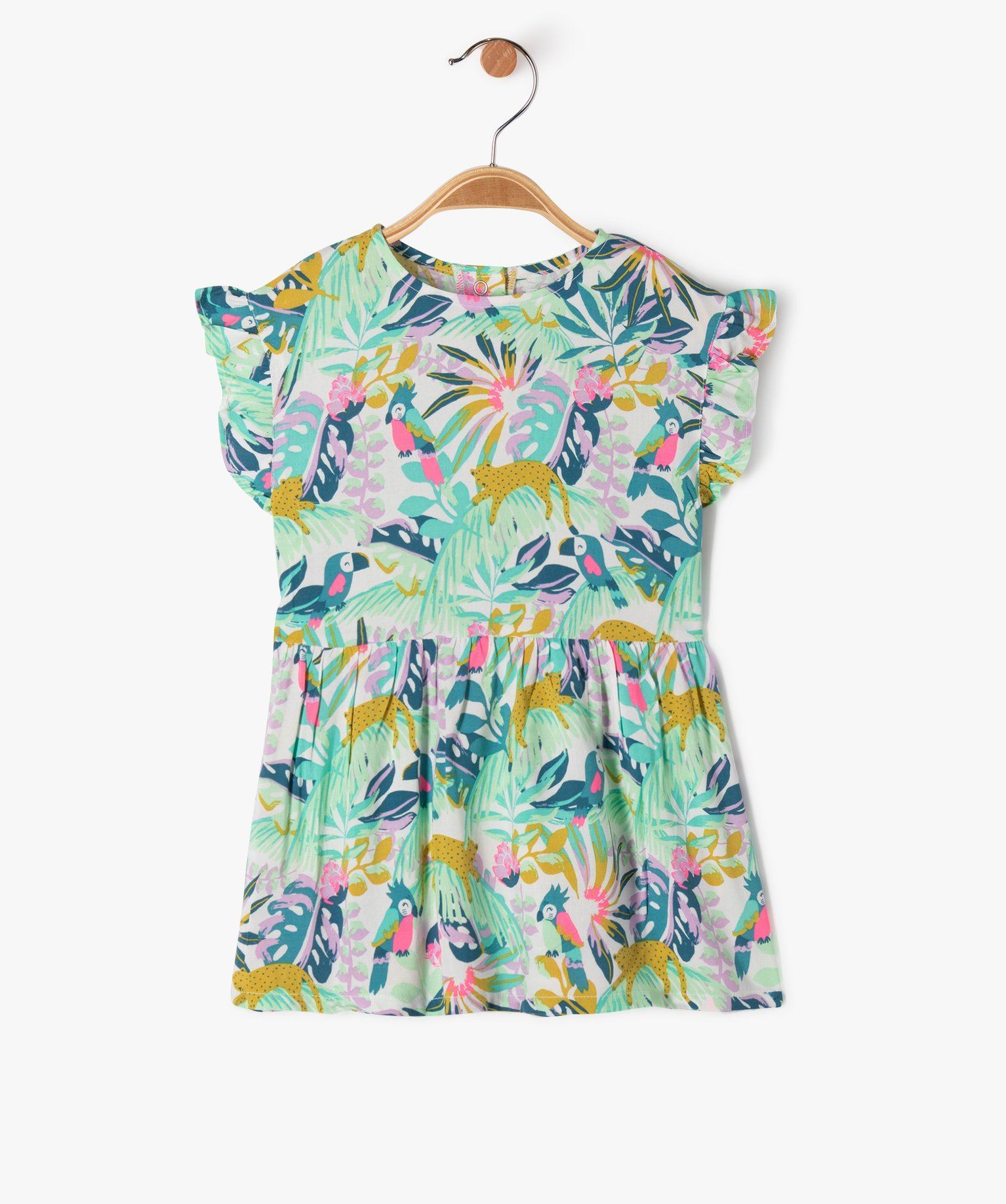 robe sans manches a motifs fleuris bebe fille vert robes