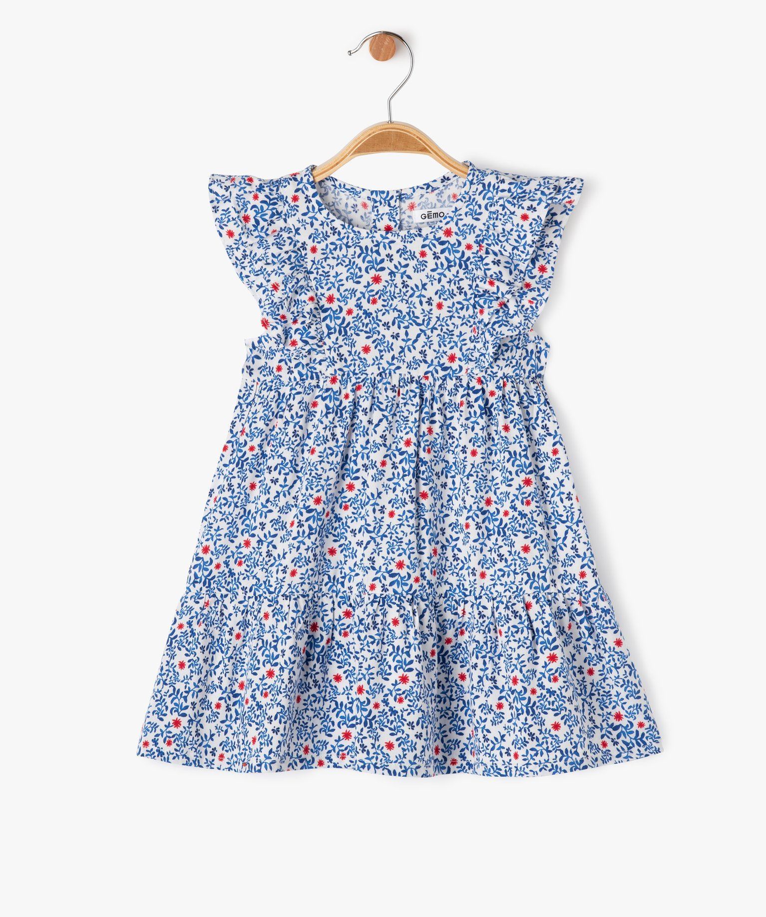 robe a manches courtes avec volants bebe fille bleu robes