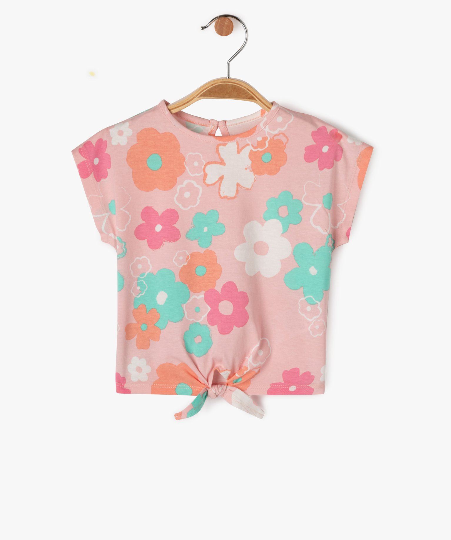 tee-shirt a manches courtes loose imprime bebe fille rose tee-shirts manches courtes