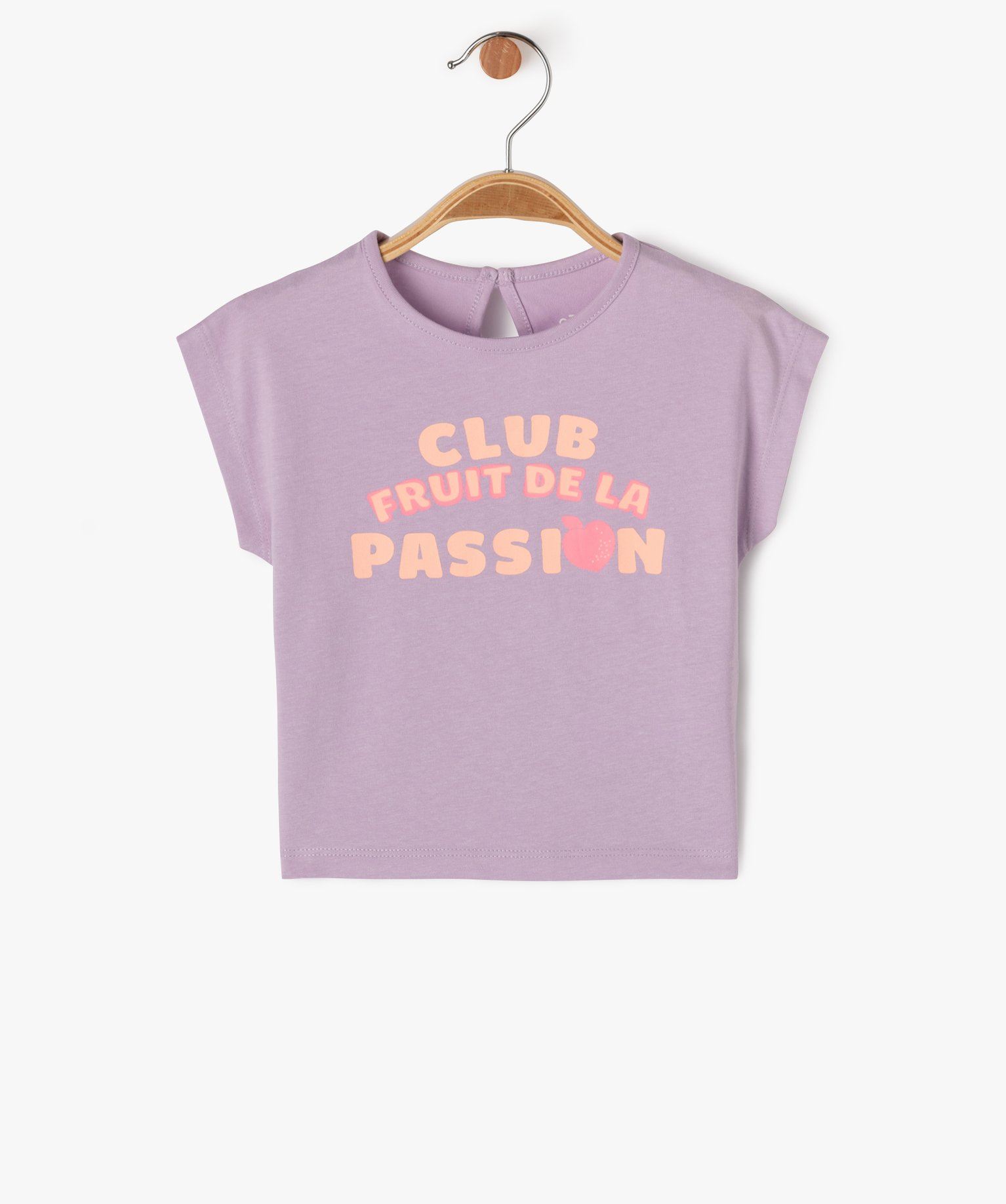 tee-shirt manches courtes loose a message bebe fille violet tee-shirts manches courtes