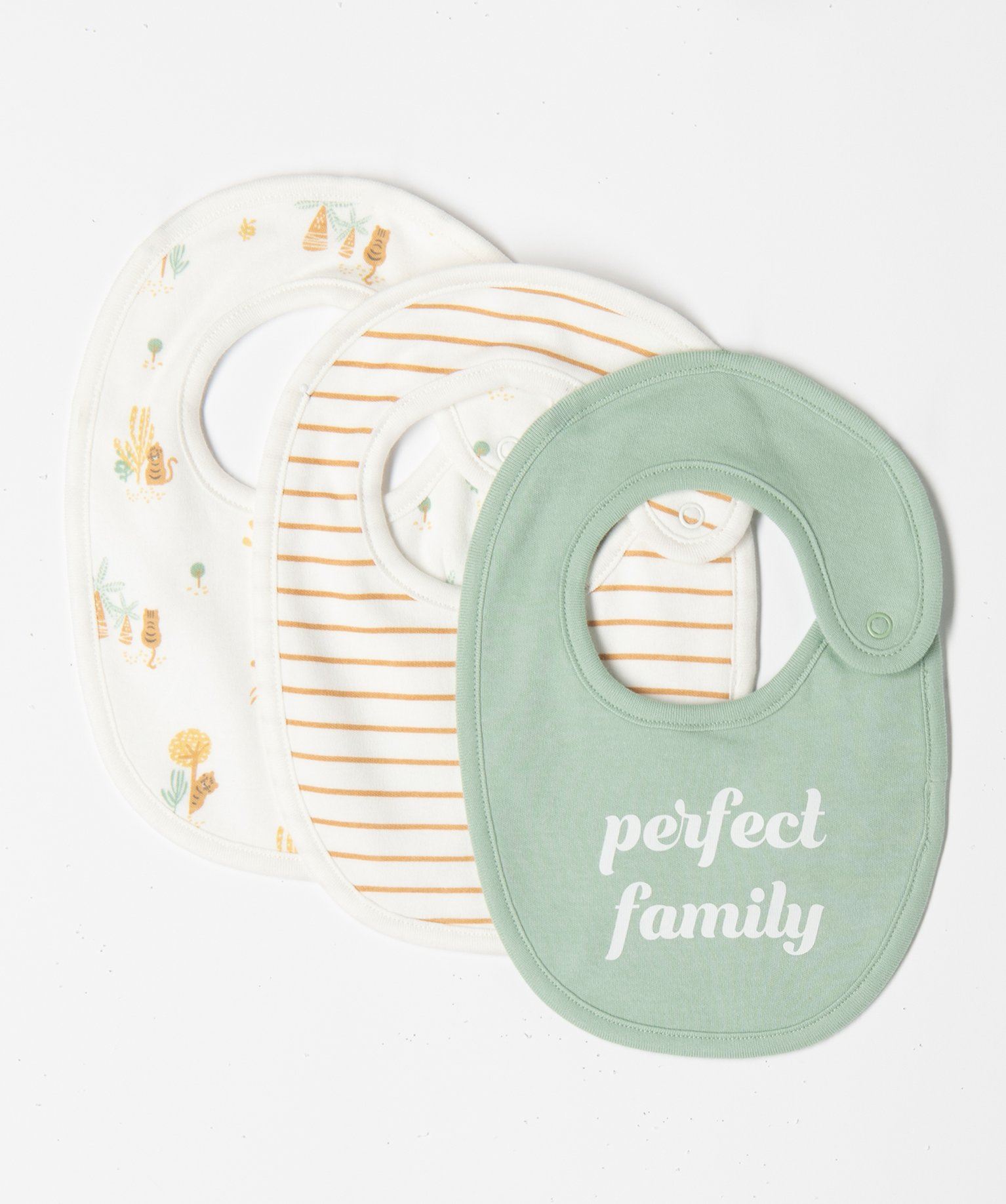 bavoir de naissance en jersey imprime (lot de 3) beige