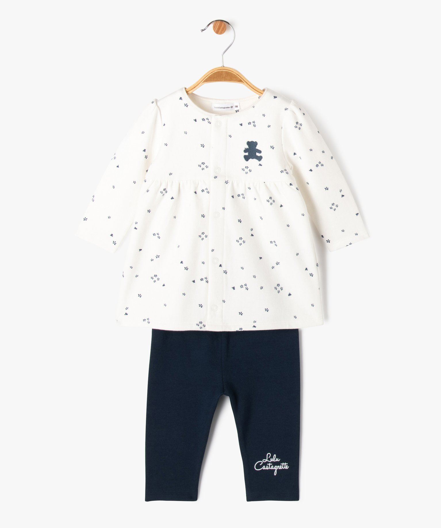ensemble 2 pieces bebe fille - lulucastagnette blanc ensembles