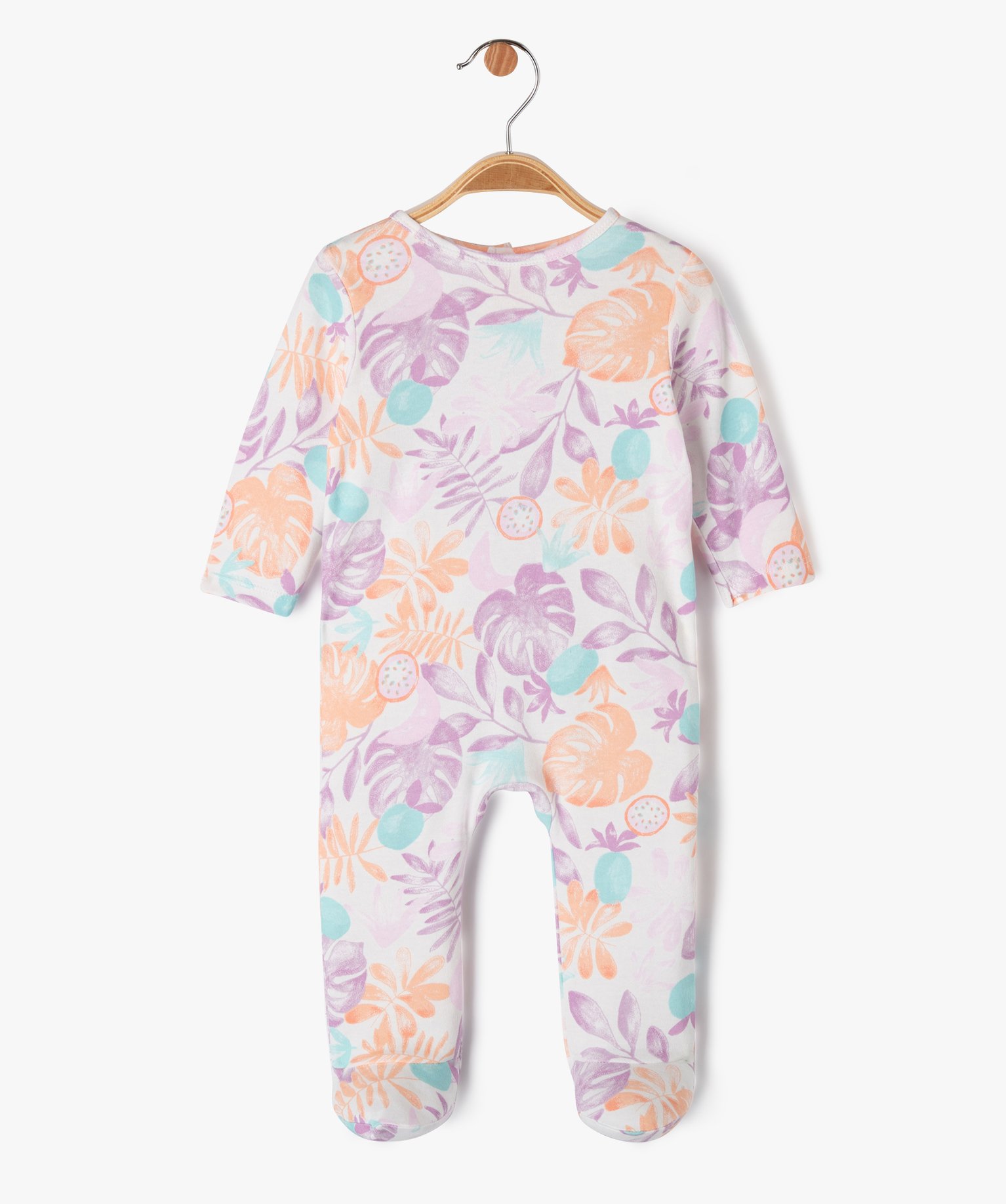pyjama dors bien a motif feuillage exotique bebe fille violet pyjamas et dors bien bebe GEMO