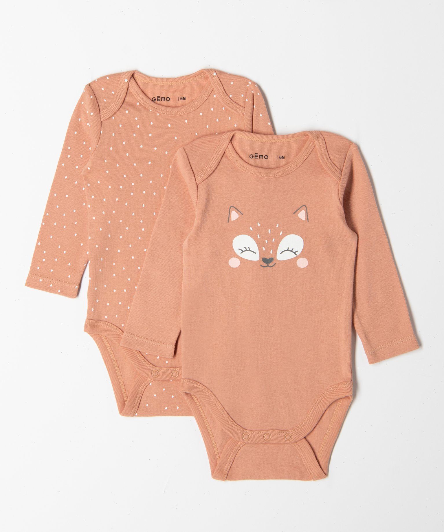 body manches longues et col us bebe (lot de 2) rose body manches longues