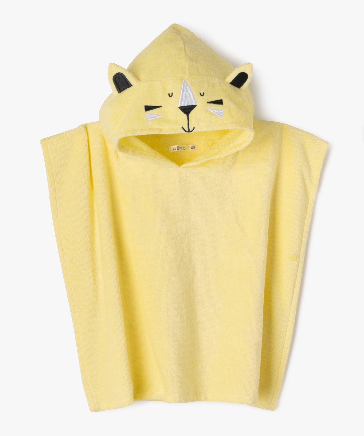 cape de bain en eponge bebe garcon avec capuche tigre jaune maillots de bain bebe GEMO