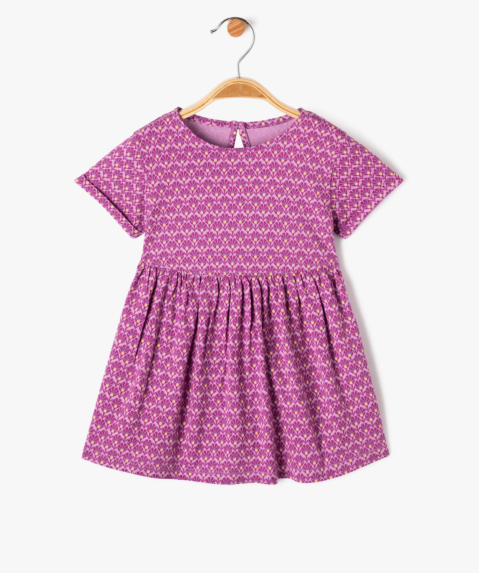 robe imprimee a manches courtes bebe fille violet robes