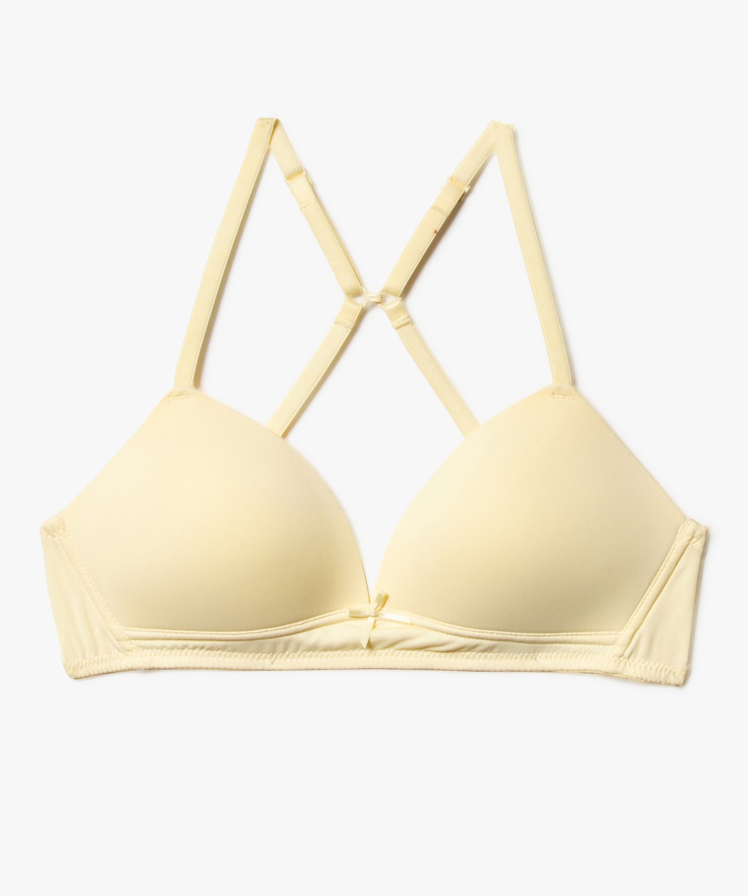 soutien gorge avec bonnets paddes et bretelles multipositions fille jaune sous vetements fille GEMO