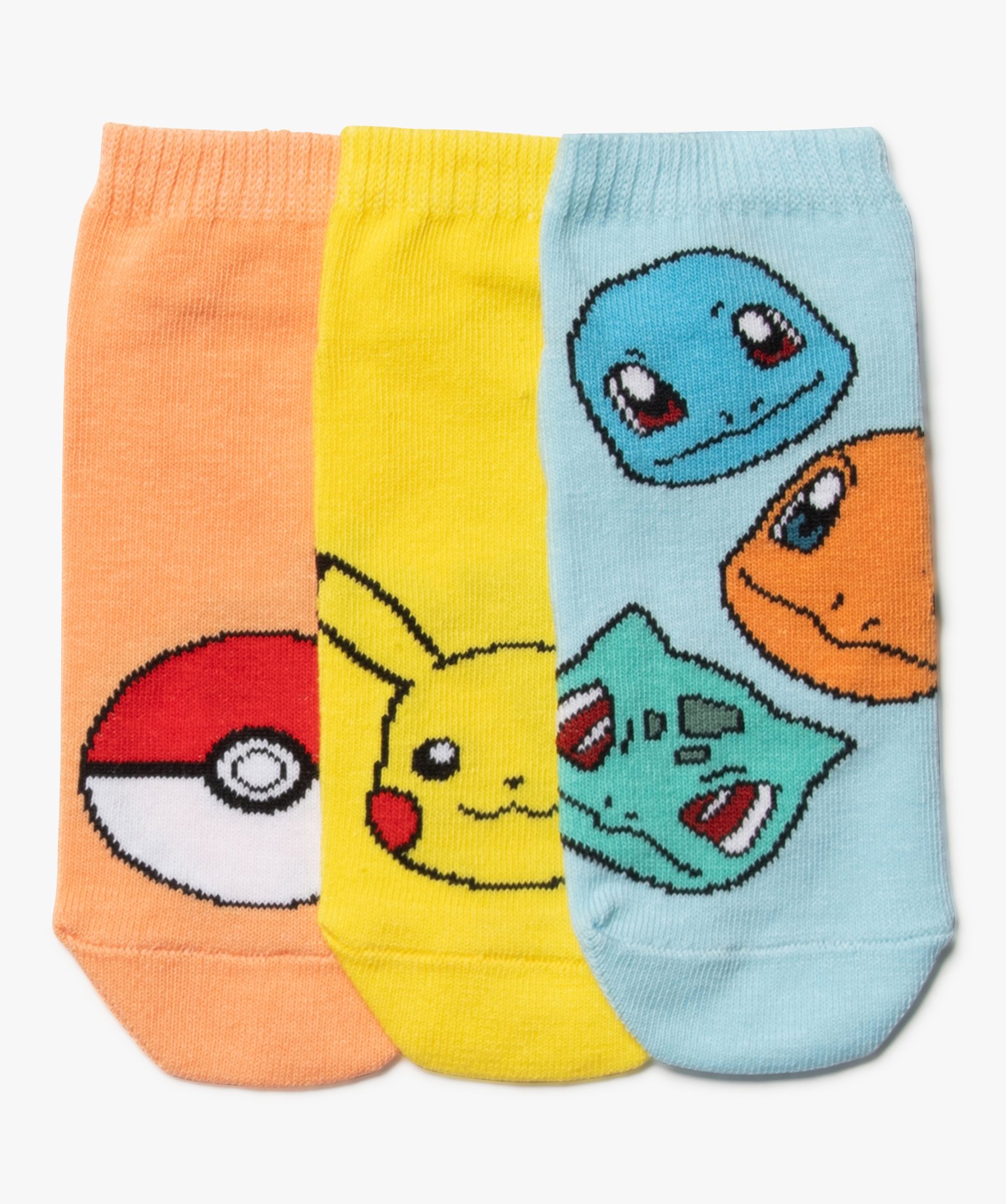 chaussettes ultra courtes imprimees garcon pokemon lot de 3 jaune standard garcon GEMO