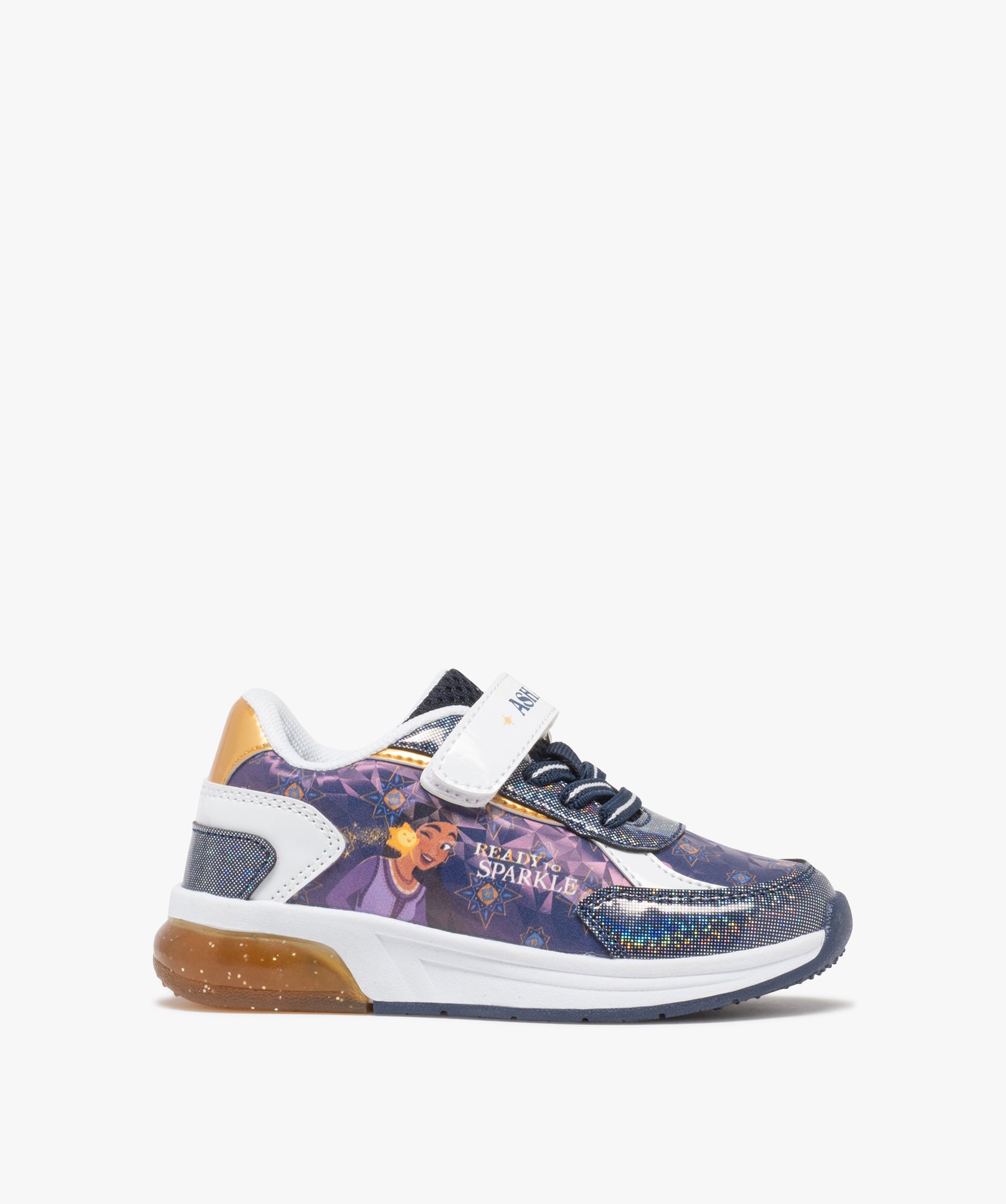 baskets basses imprimees a semelle lumineuse fille disney wish violet standard baskets fille GEMO