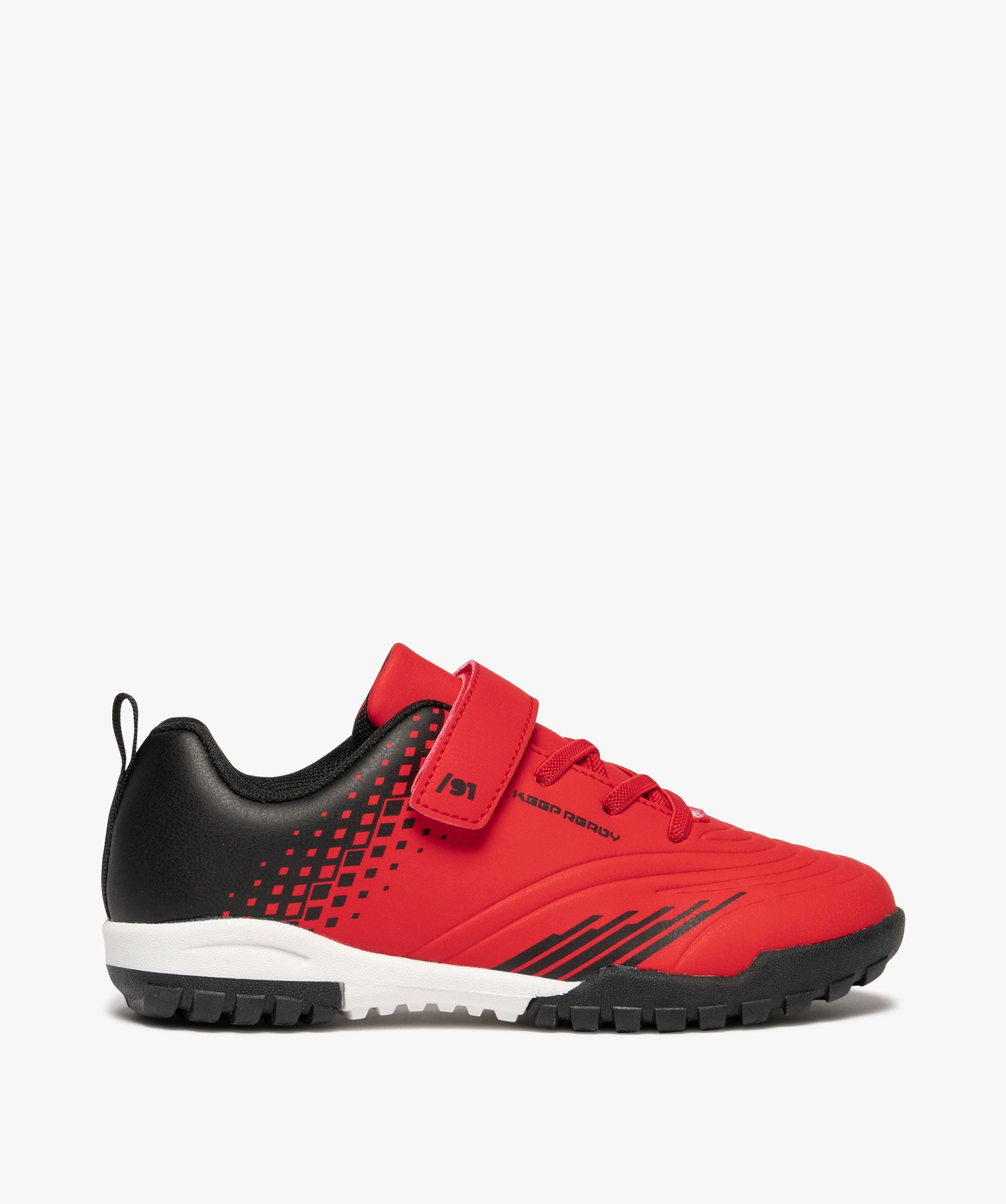 chaussures de foot garcon avec fermeture scratch rouge standard baskets garcon GEMO